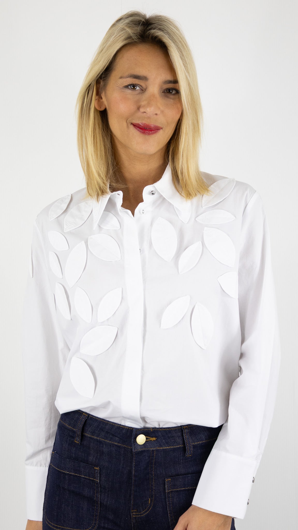 BLOUSE FLORAL ECRUE CAROLINE BISS 1677