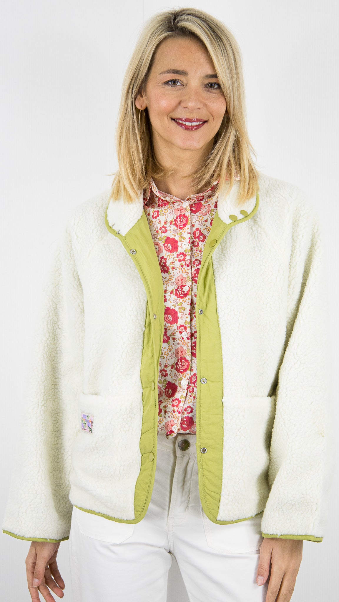 VESTE REVERSIBLE MOUTON FEMME SEASON 16G402#COLOR_KAKI