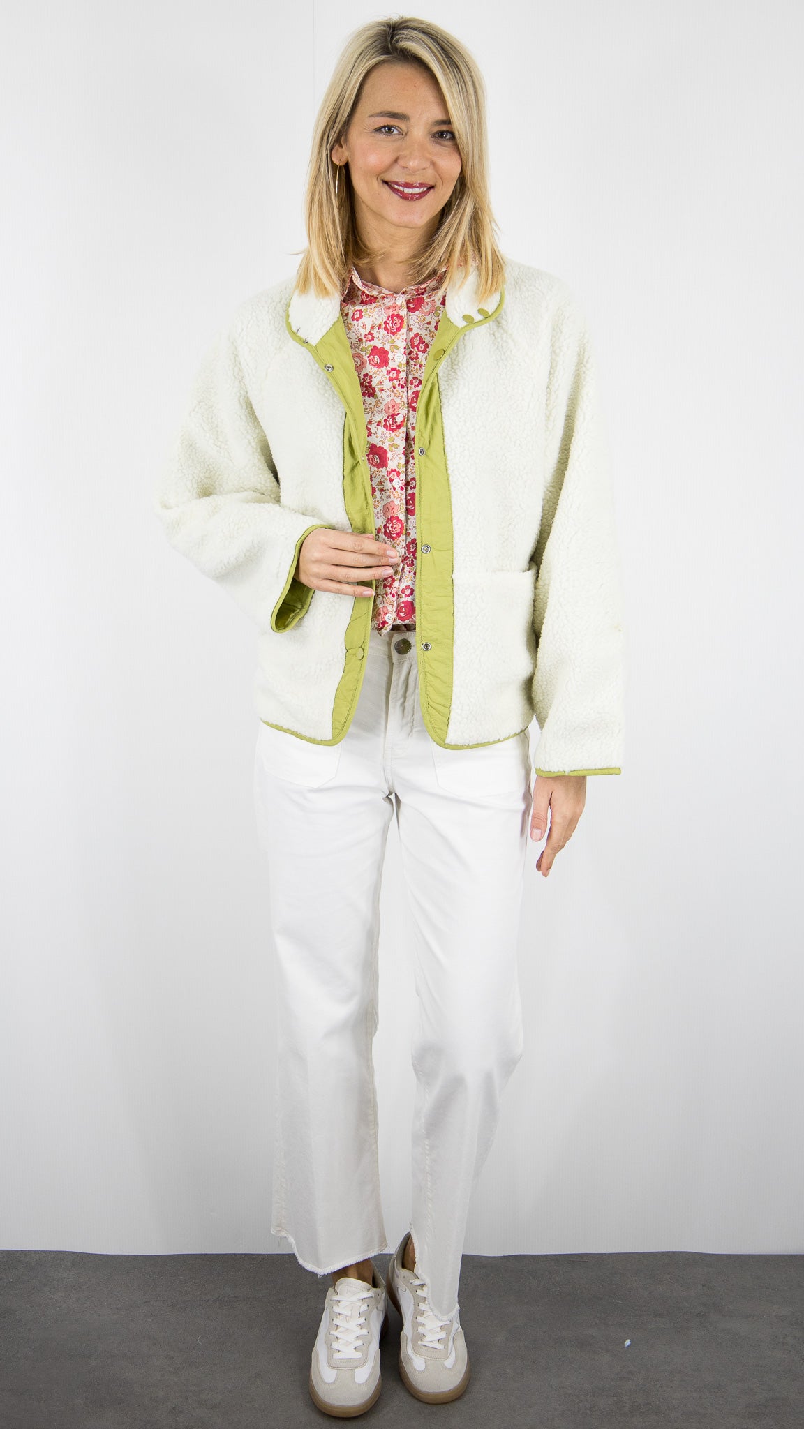 VESTE REVERSIBLE MOUTON FEMME SEASON 16G402#COLOR_KAKI