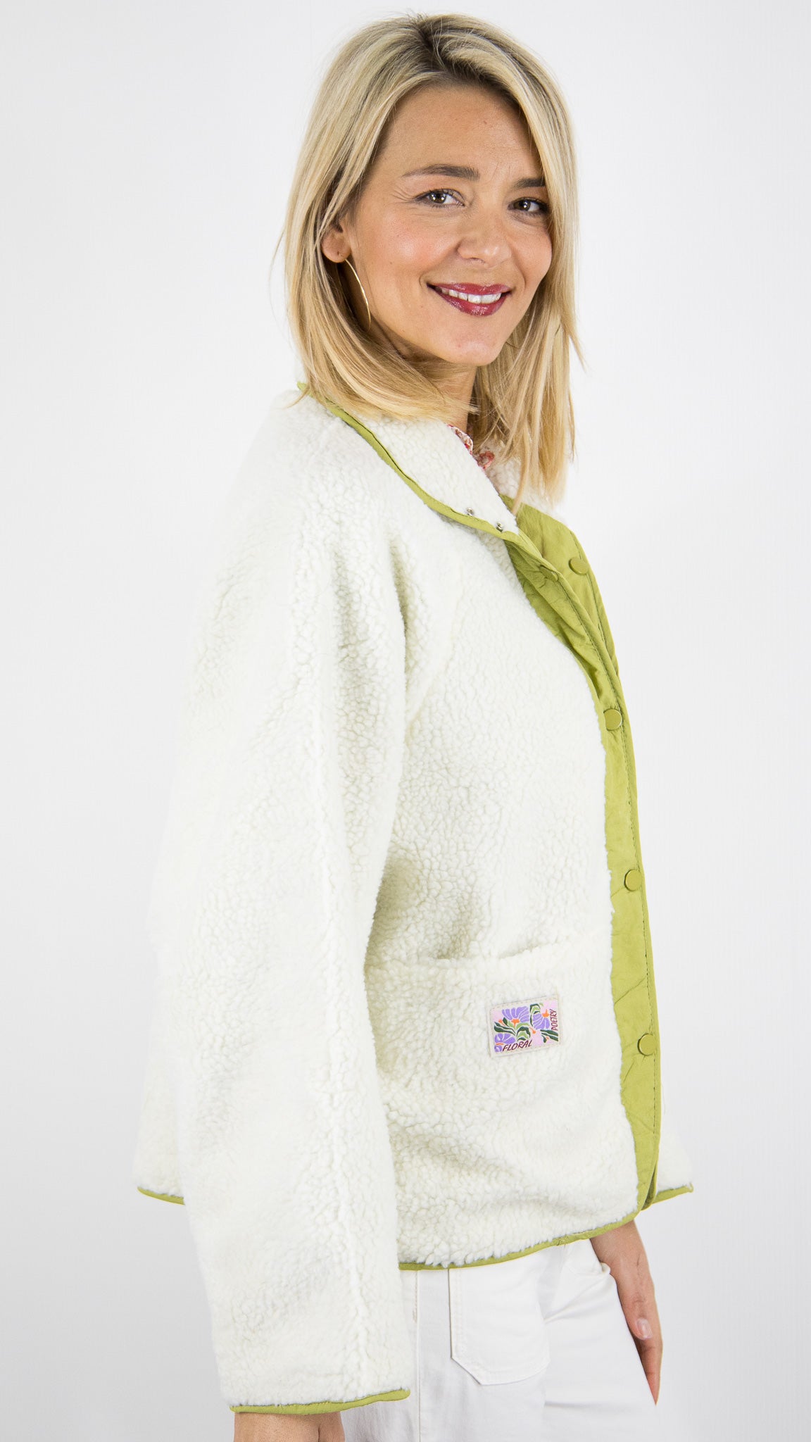 VESTE REVERSIBLE MOUTON FEMME SEASON 16G402#COLOR_KAKI