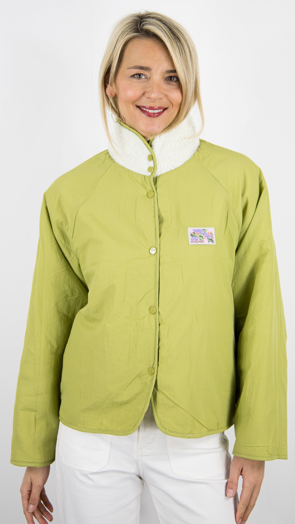 VESTE REVERSIBLE MOUTON FEMME SEASON 16G402#COLOR_KAKI