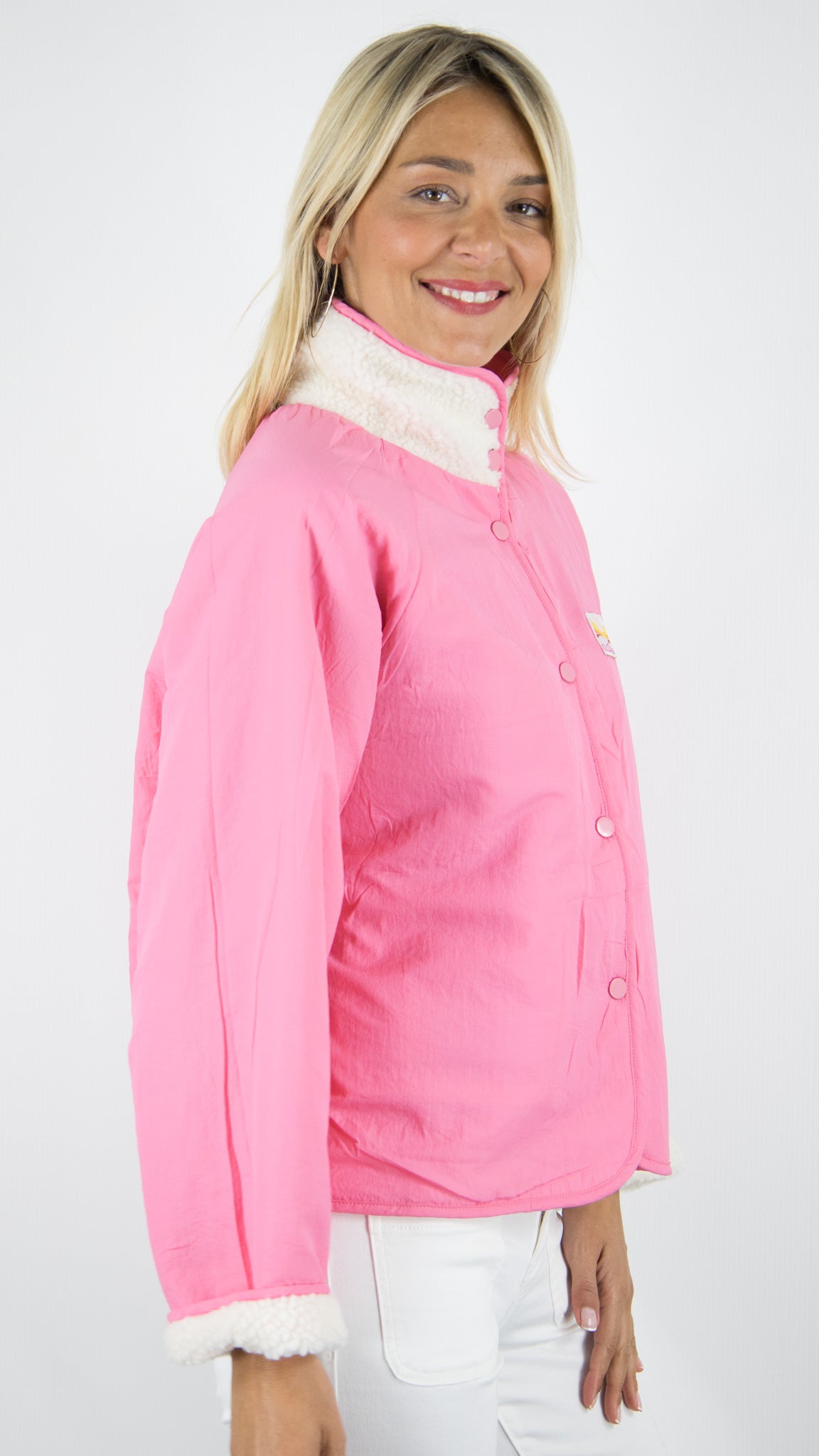 VESTE SEASON MOUTON REVERSIBLE #COLOR_ROSE
