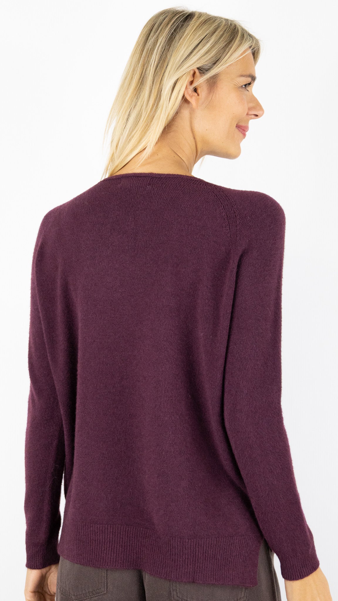 PULL COL V AMPLE 17032 MAX ET ENJOY#color_PRUGNAC/PRUNE