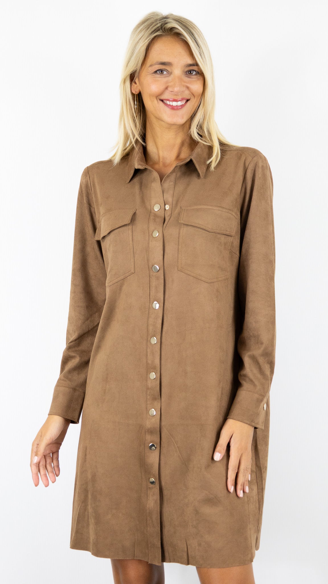 ROBE CHEMISE EN SUEDINE CAMEL BETTY BARCLAY 1763/1673