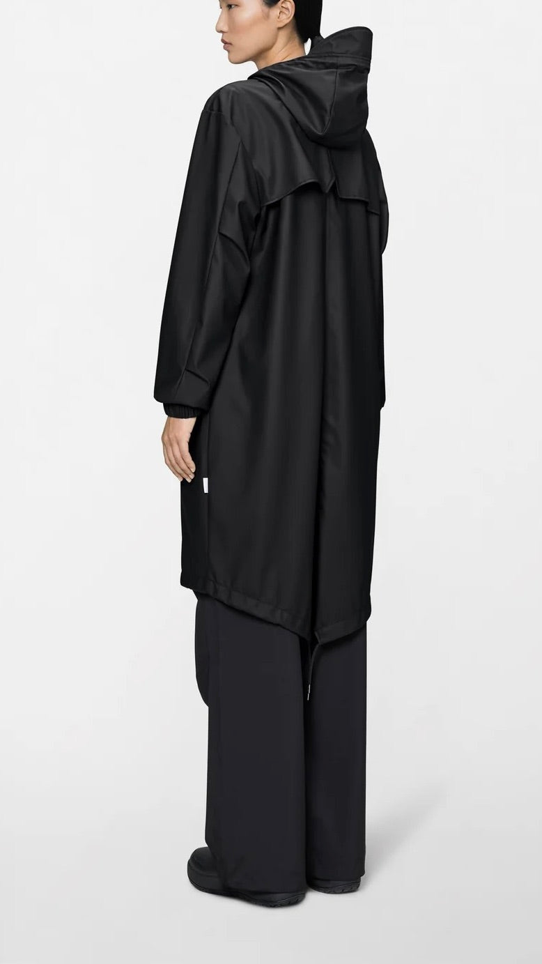 PARKA LONGUE IMPERMEABLE QUEUE DE POISSON POUR FEMME RAINS 18140 FISHTAIL PARKA NOIRE