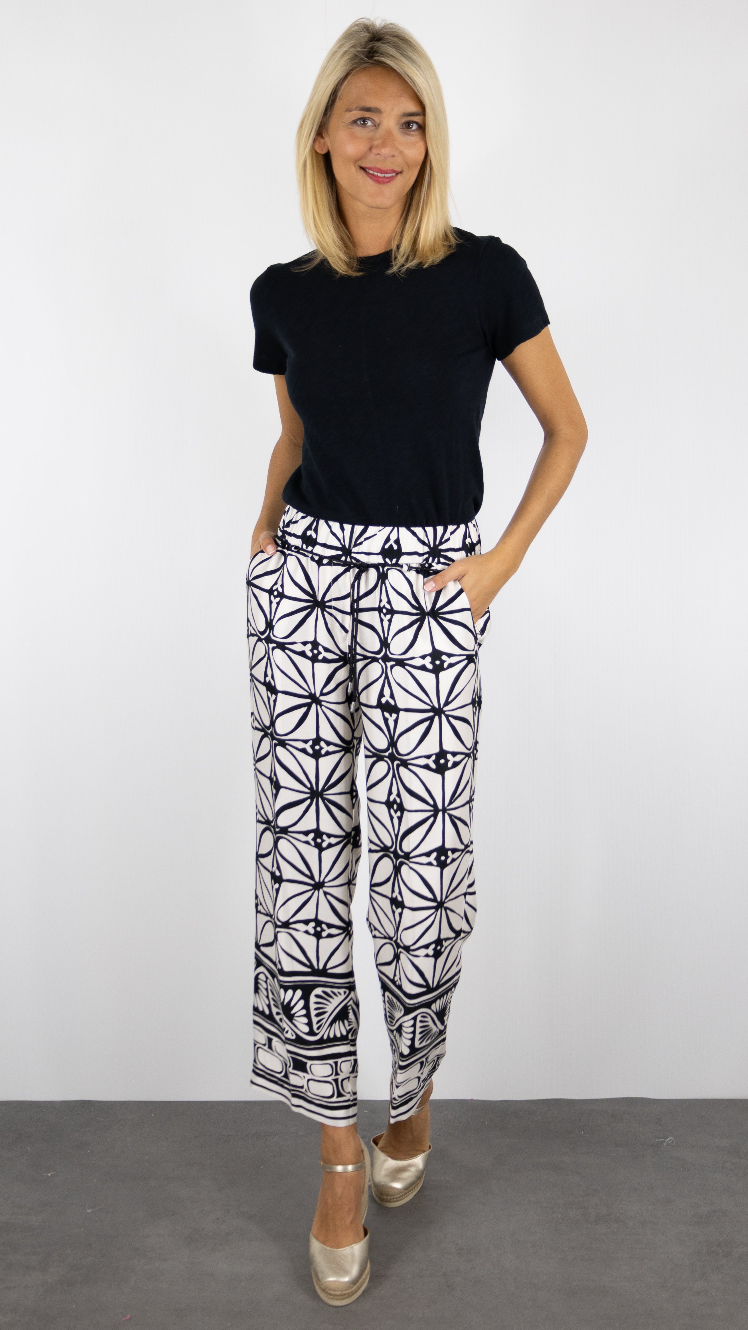 PANTALON IMPRIME FLUIDE 7/8 TONI PIA WIDE 1818/35/78066 