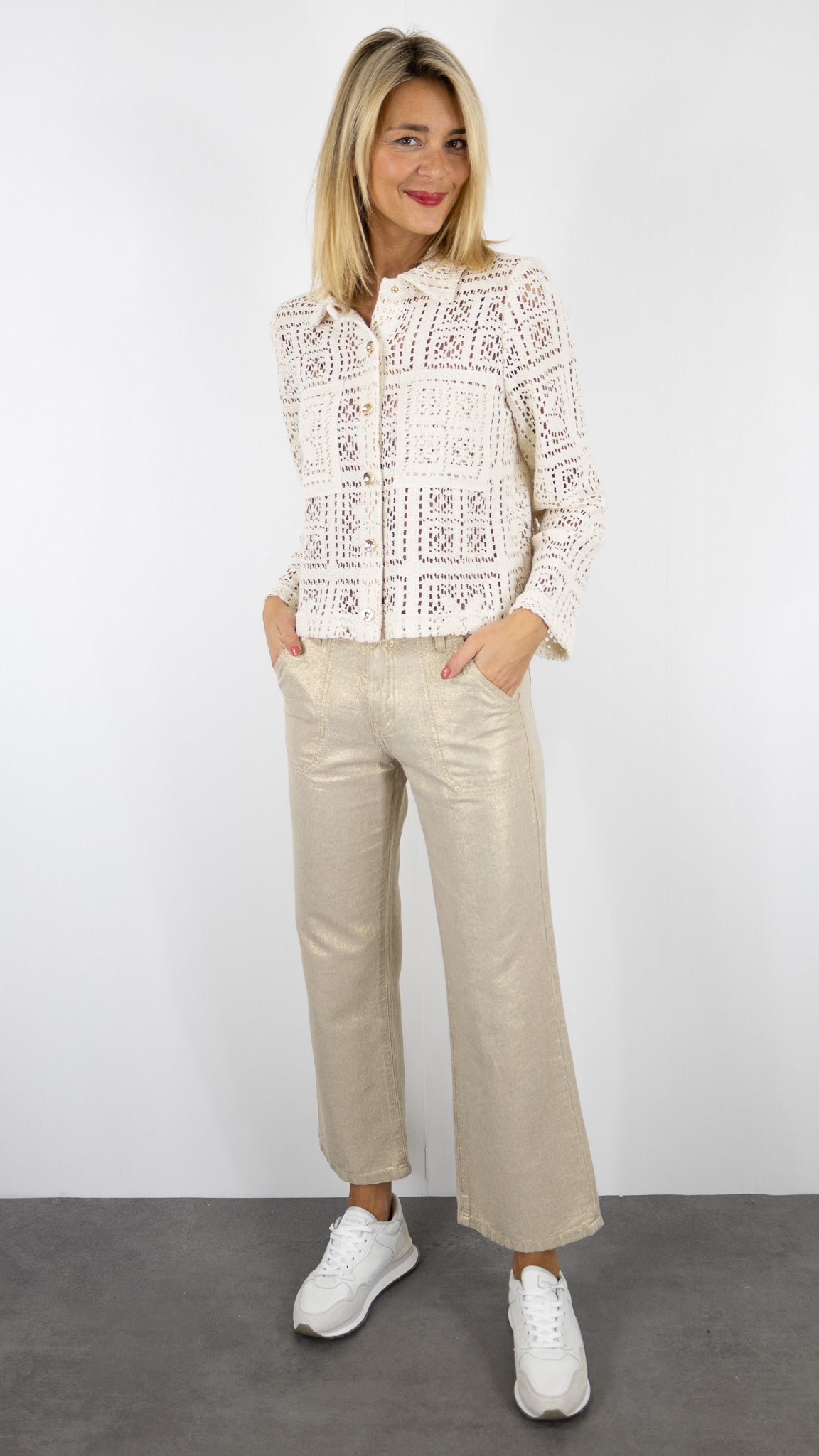 PANTALON 7/8 EN LIN DORE ISLOW LEHA LUXURY LINEN GOLD