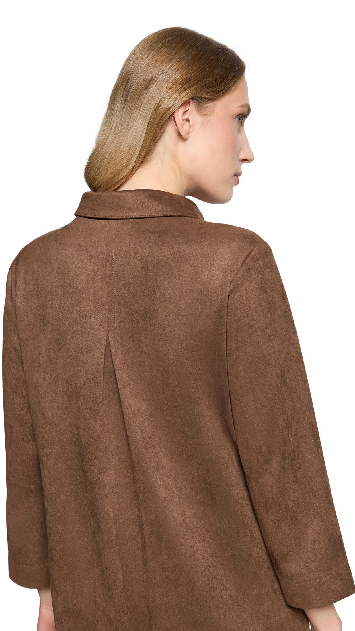 ROBE DROITE EN SUEDINE MARRON CAFE POUR FEMME BETTY BARCLAY 1916/1673