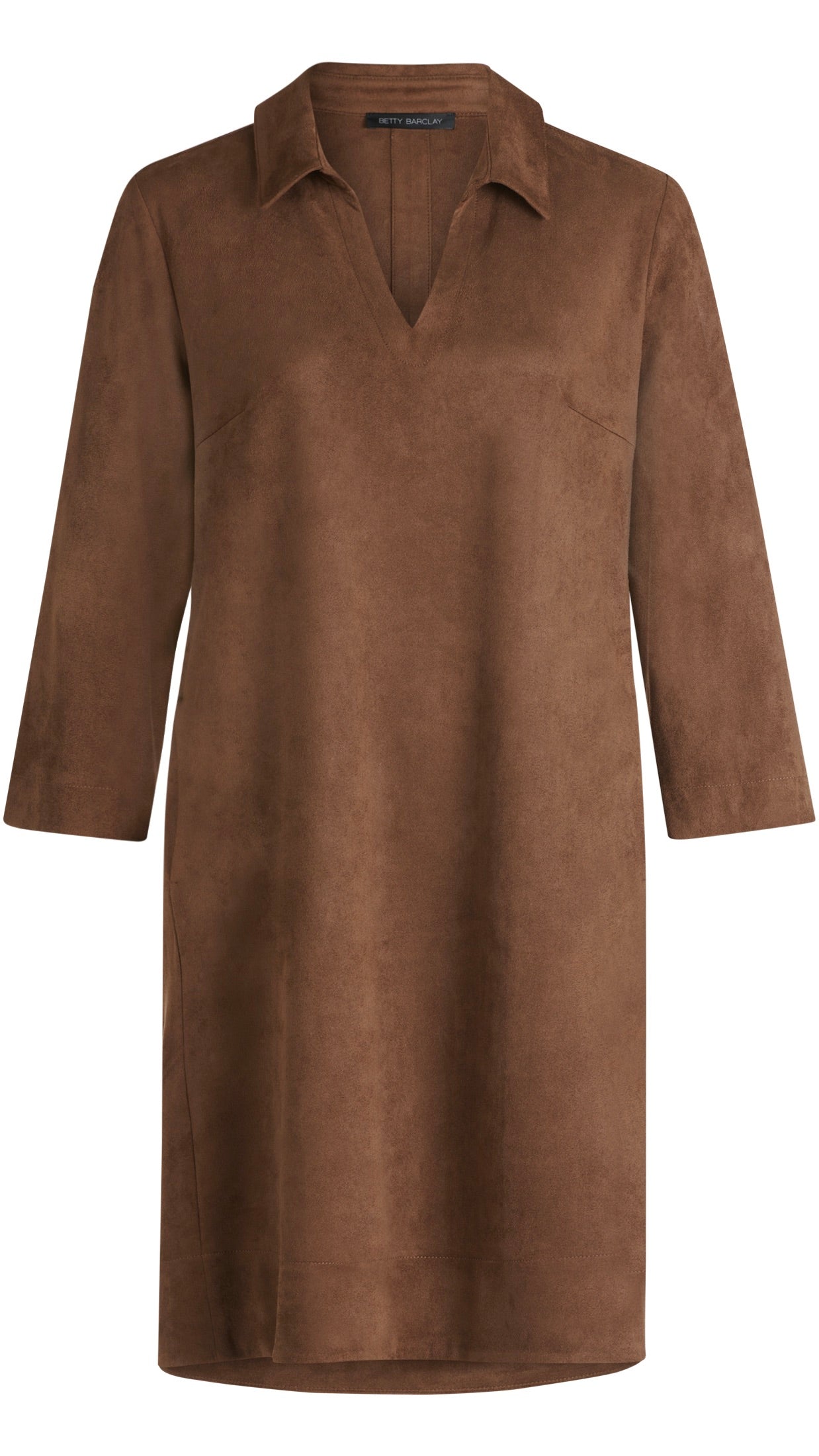 ROBE DROITE EN SUEDINE MARRON CAFE POUR FEMME BETTY BARCLAY 1916/1673