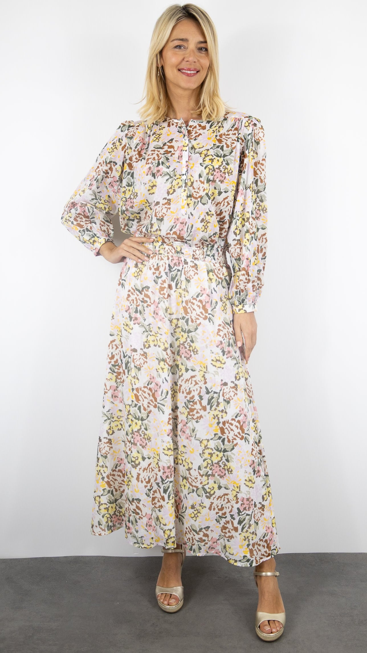 JUPE LONGUE IMPRIME EN VOILE DE COTON FEMME DES PETITS HAUTS ROXIE
