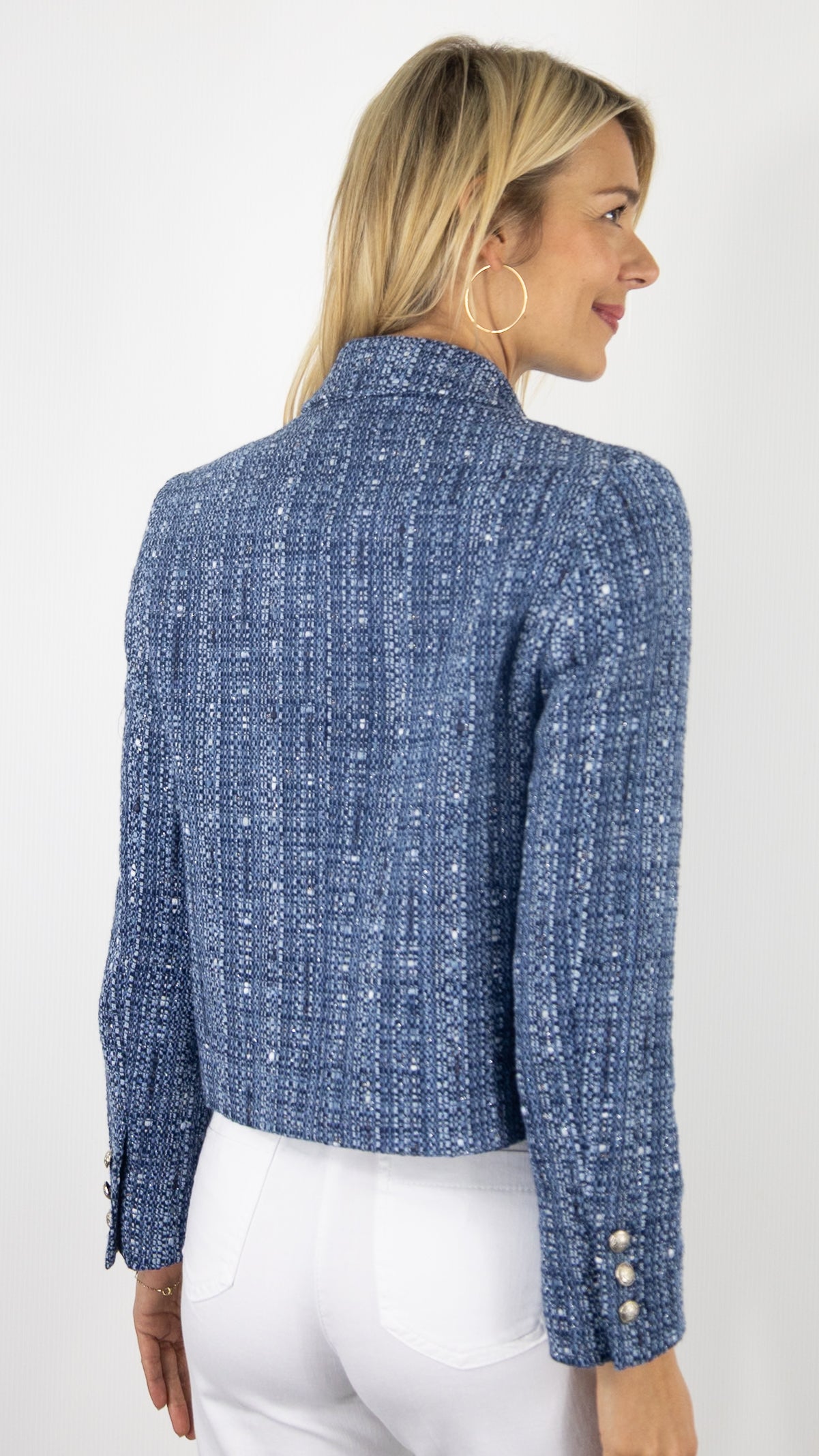 VESTE COURTE CHINEE LUREX INDIGO  GERARD DAREL TAHLIA