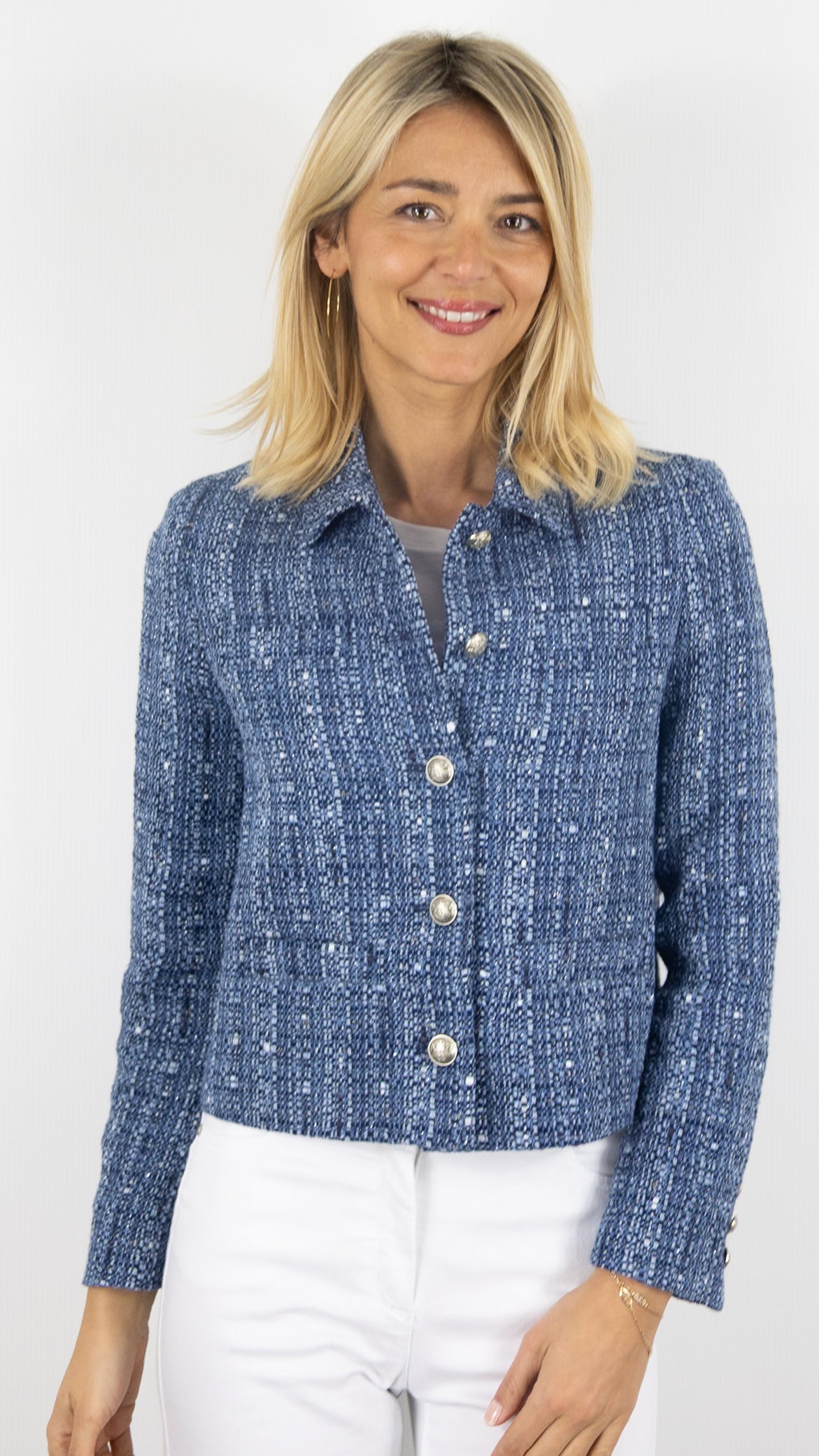 VESTE COURTE CHINEE LUREX INDIGO  GERARD DAREL TAHLIA