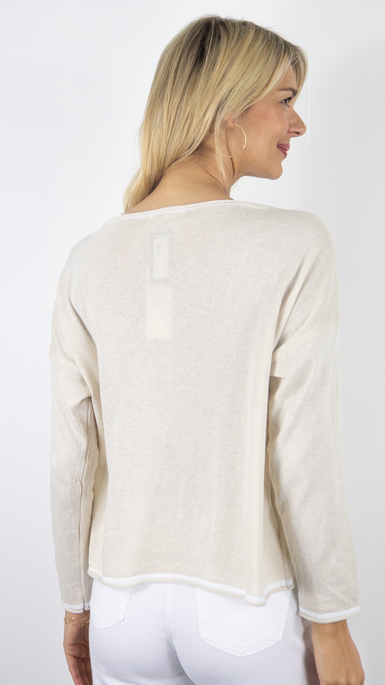 Pull col rond évasé Alexandre Laurent #COLOR_beige