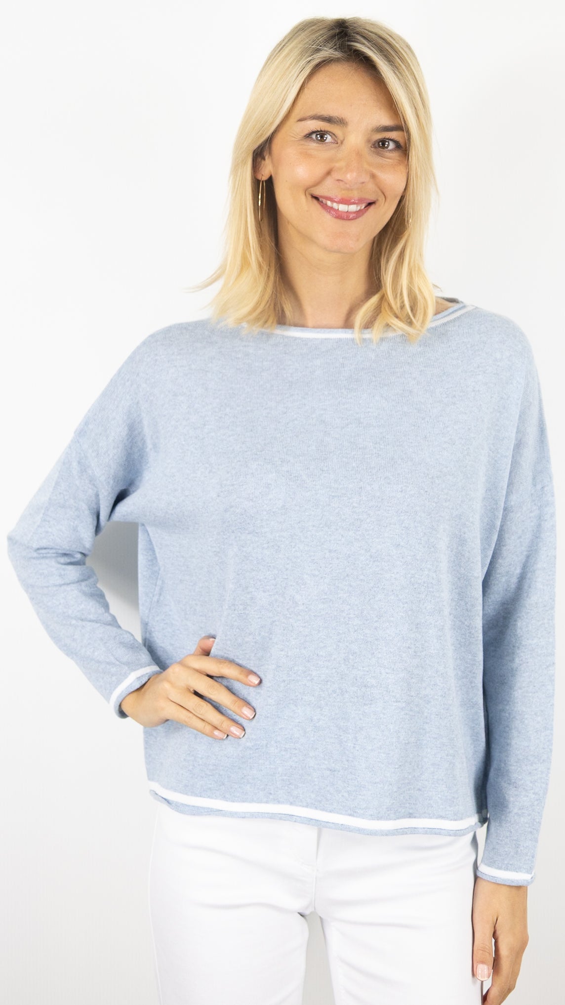 Pull col rond évasé Alexandre Laurent #COLOR_ciel