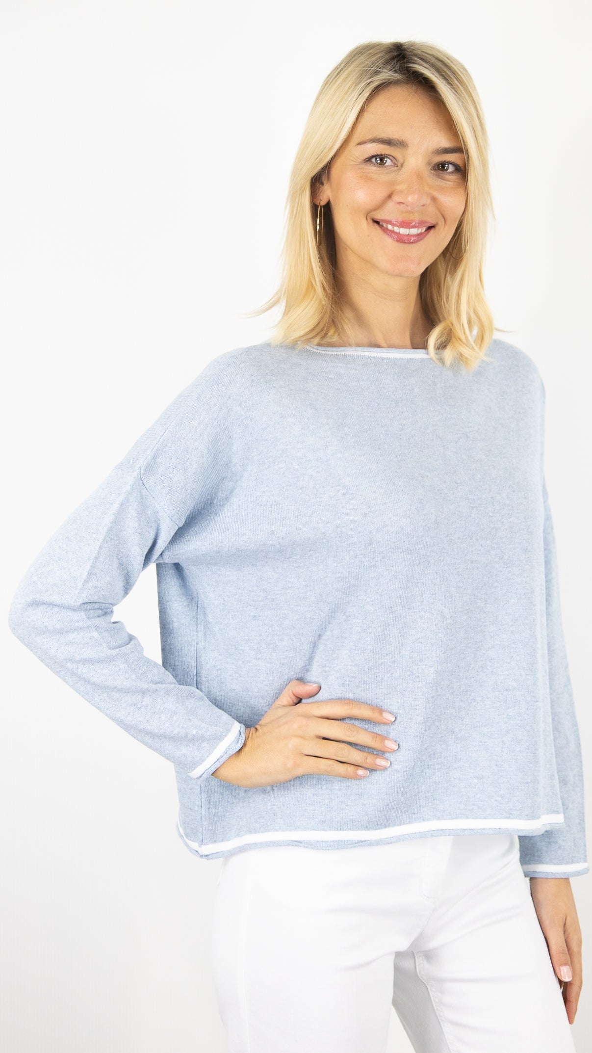 Pull col rond évasé Alexandre Laurent #COLOR_ciel