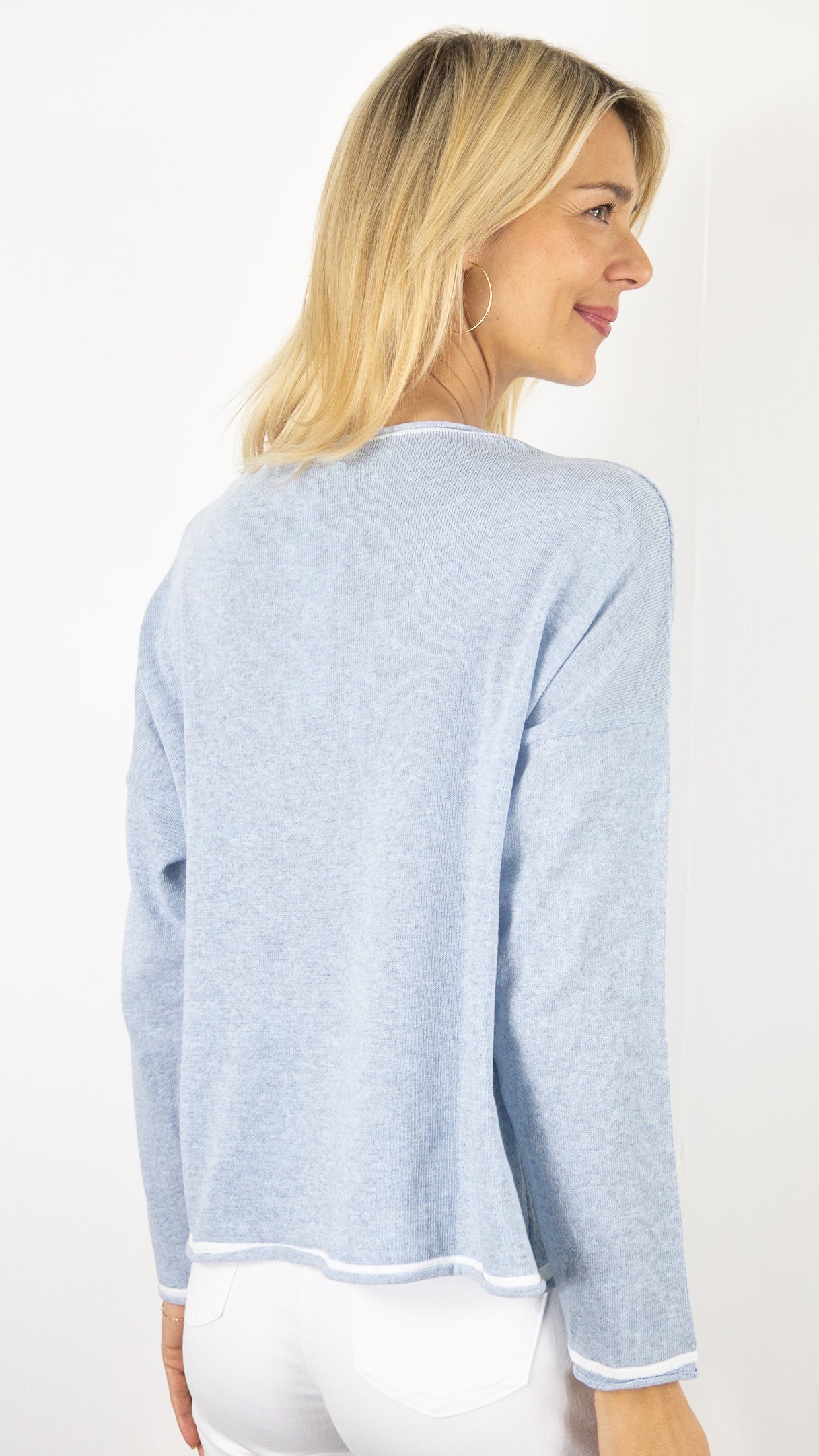 Pull col rond évasé Alexandre Laurent #COLOR_ciel