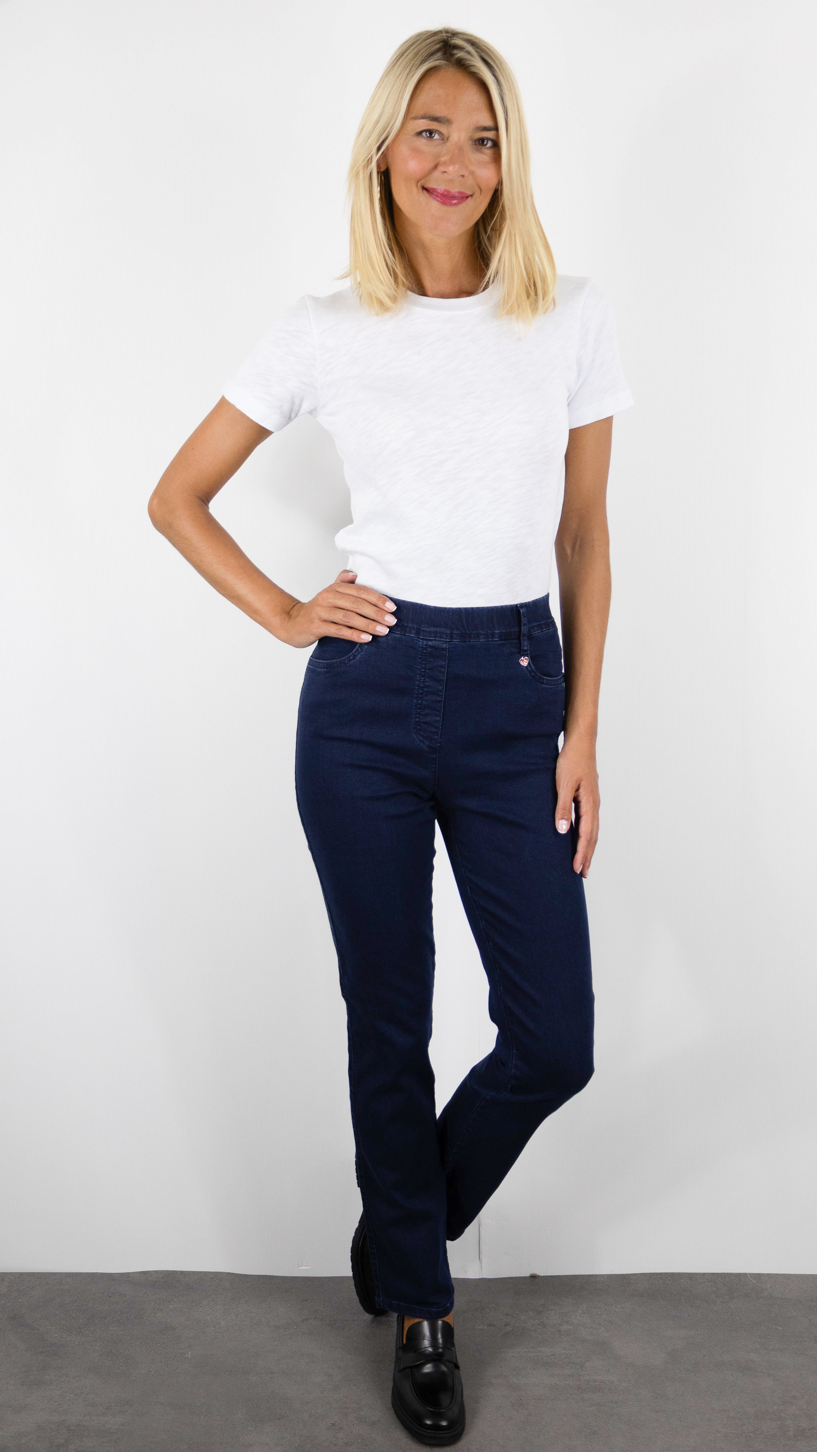 JEANS SLIM TAILLE ELASTIQUE BLEU DENIM TONI 21-31 2800-001 ALICE