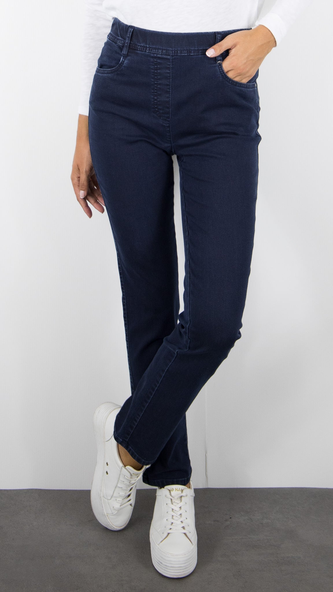 JEANS SLIM TAILLE ELASTIQUE FEMME TONI ALICE 21-31 2800-1 DARK BLUE