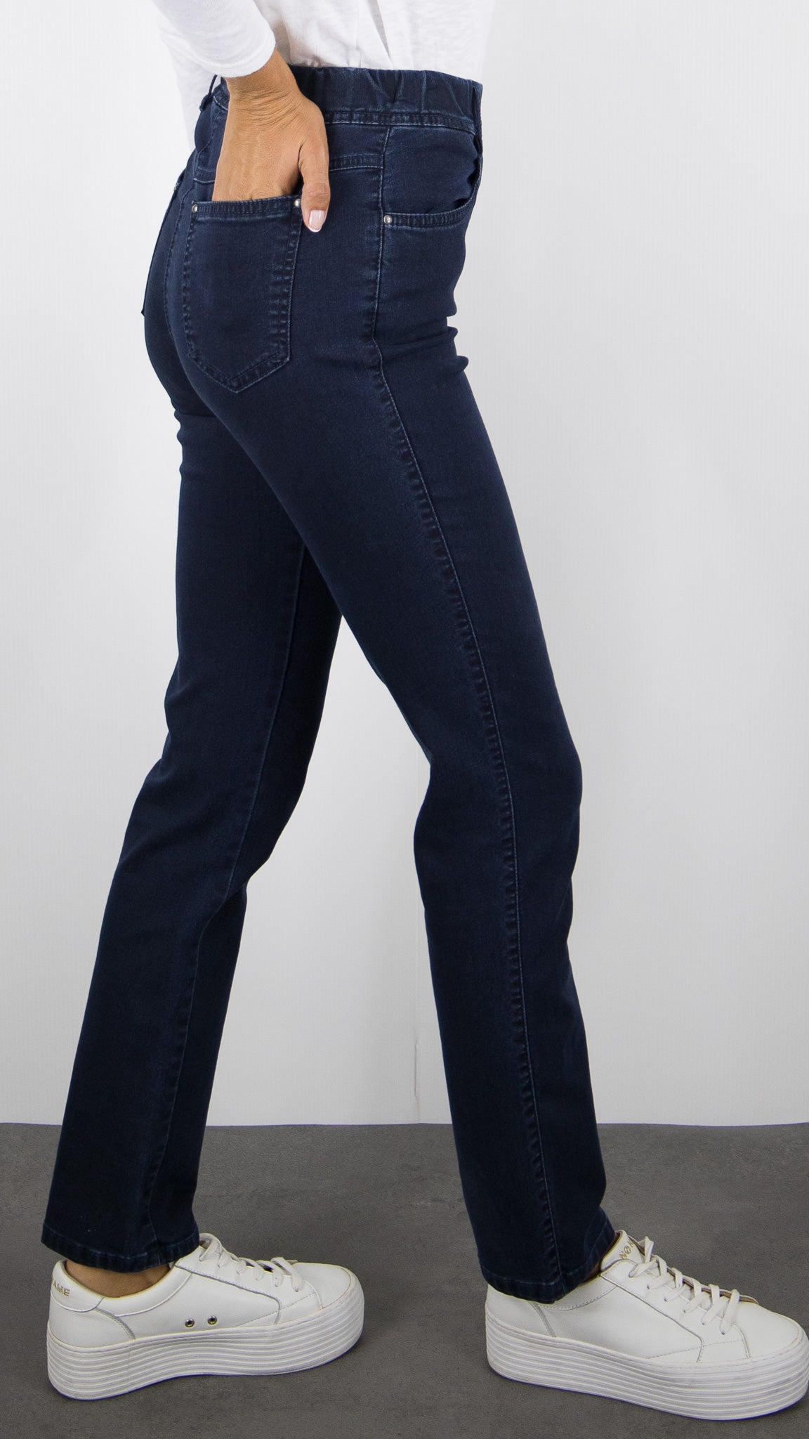 JEANS SLIM TAILLE ELASTIQUE FEMME TONI ALICE 21-31 2800-1 DARK BLUE