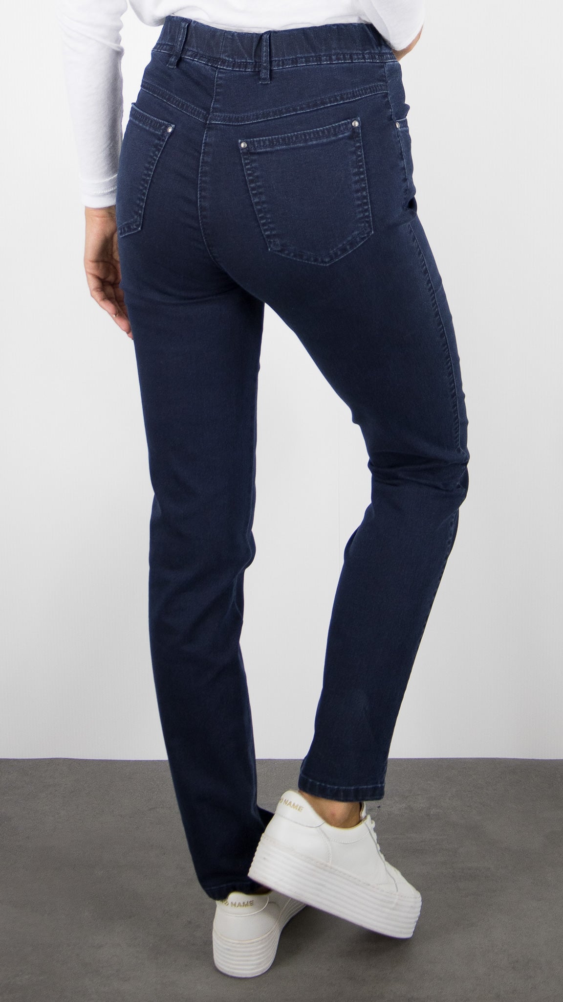 JEANS SLIM TAILLE ELASTIQUE FEMME TONI ALICE 21-31 2800-1 DARK BLUE
