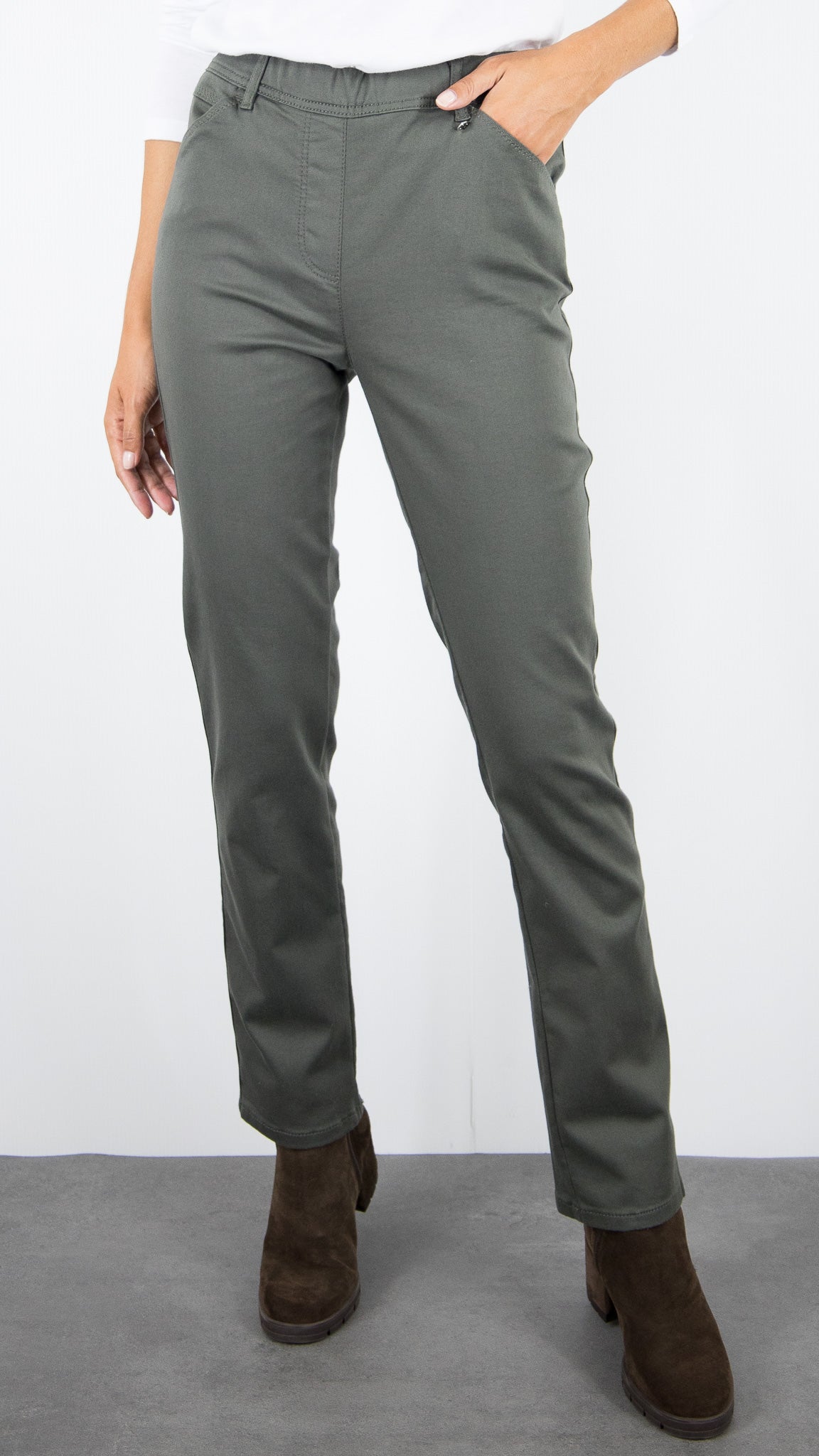 JEANS DROIT TAILLE ELASTIQUE FEMME TONI ALICE 21-31 2800-78#COLOR_068/KAKI