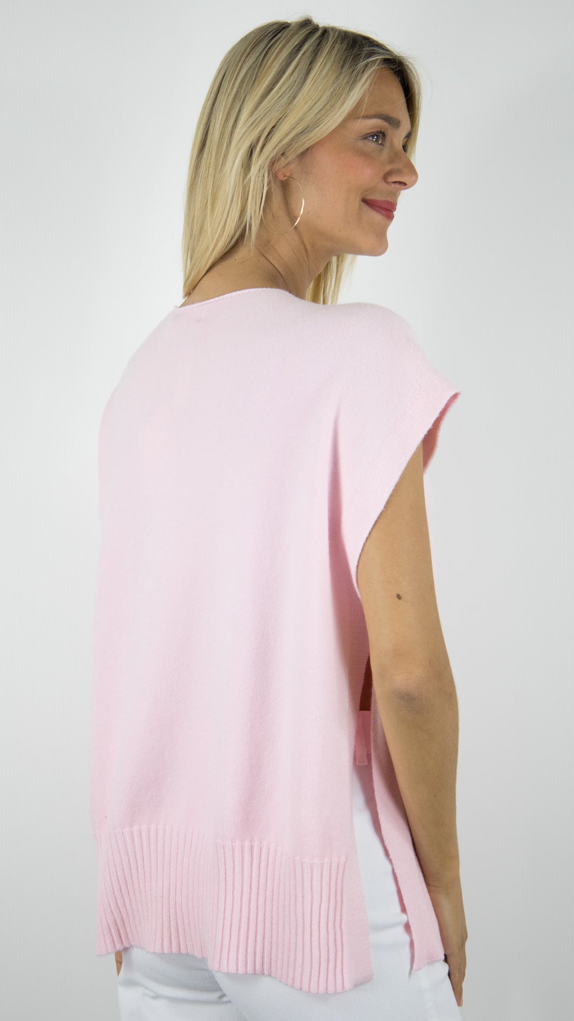 PULL  COL V MANCHES COURTES AMPLE FEMME WHY NOT 2121#COLOR_ROSE