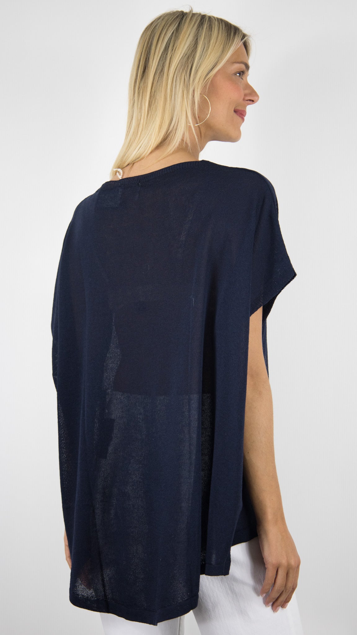 TEE COL V AMPLE SANS MANCHES POUR FEMME SHIRT NAIS 21468#COLOR_MARINE