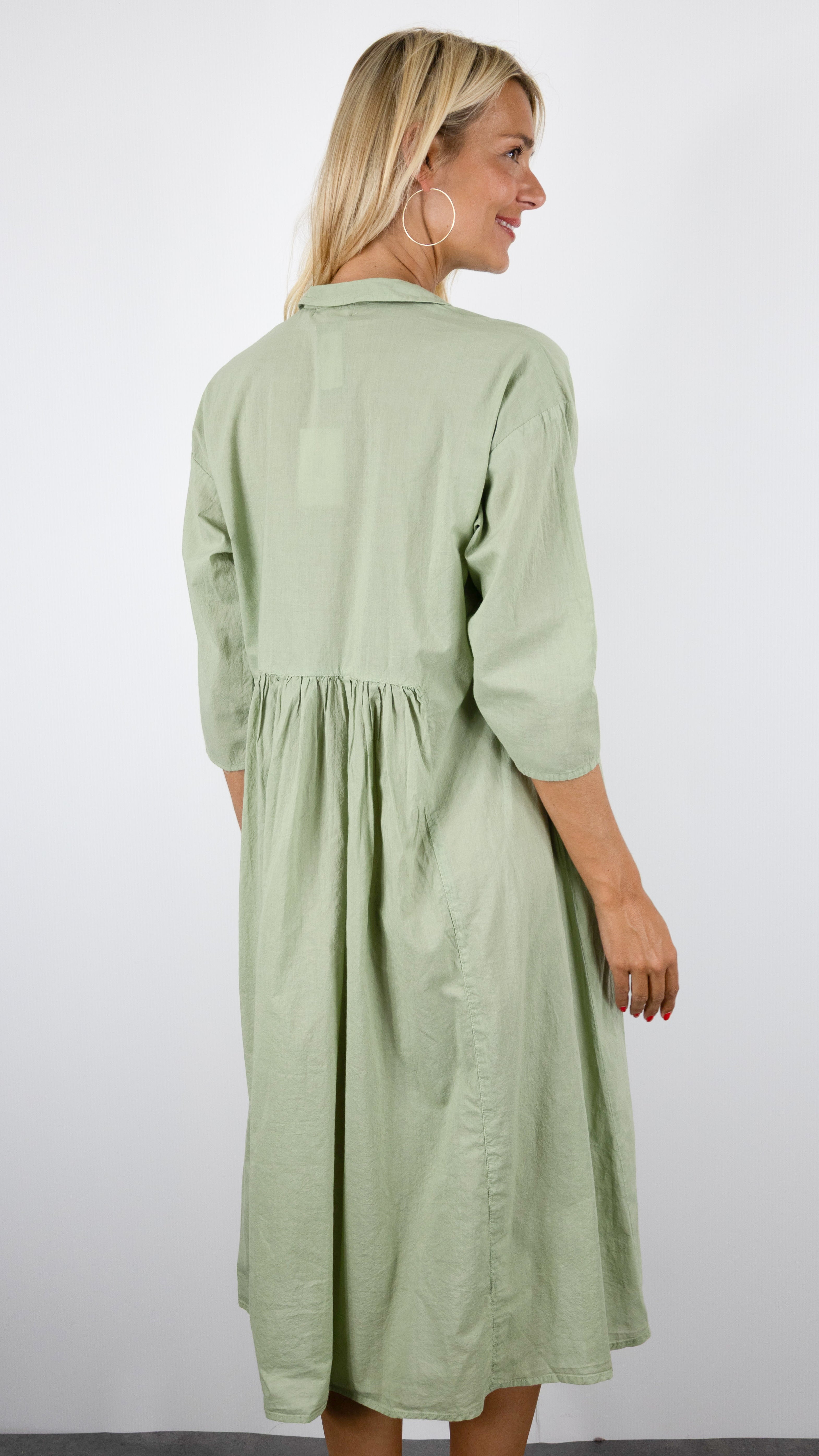 ROBE CHEMISE EVASEE EN COTON COLORES 2237.00#COLOR_2351/TEA