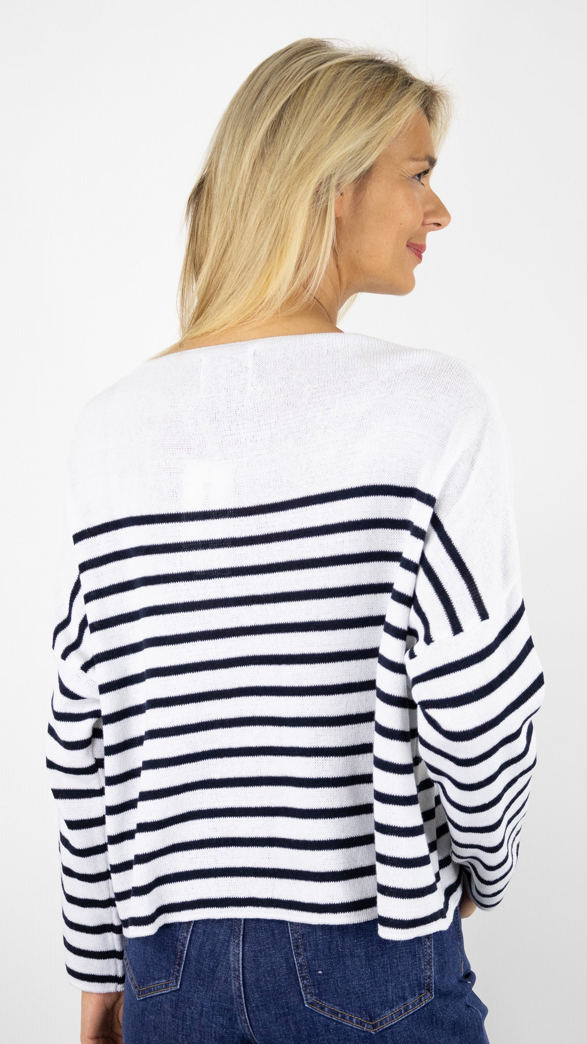 PULL MARINIERE MARINE BLANC STUDIO PARISIEN 23136#COLOR_BLANC/MARINE