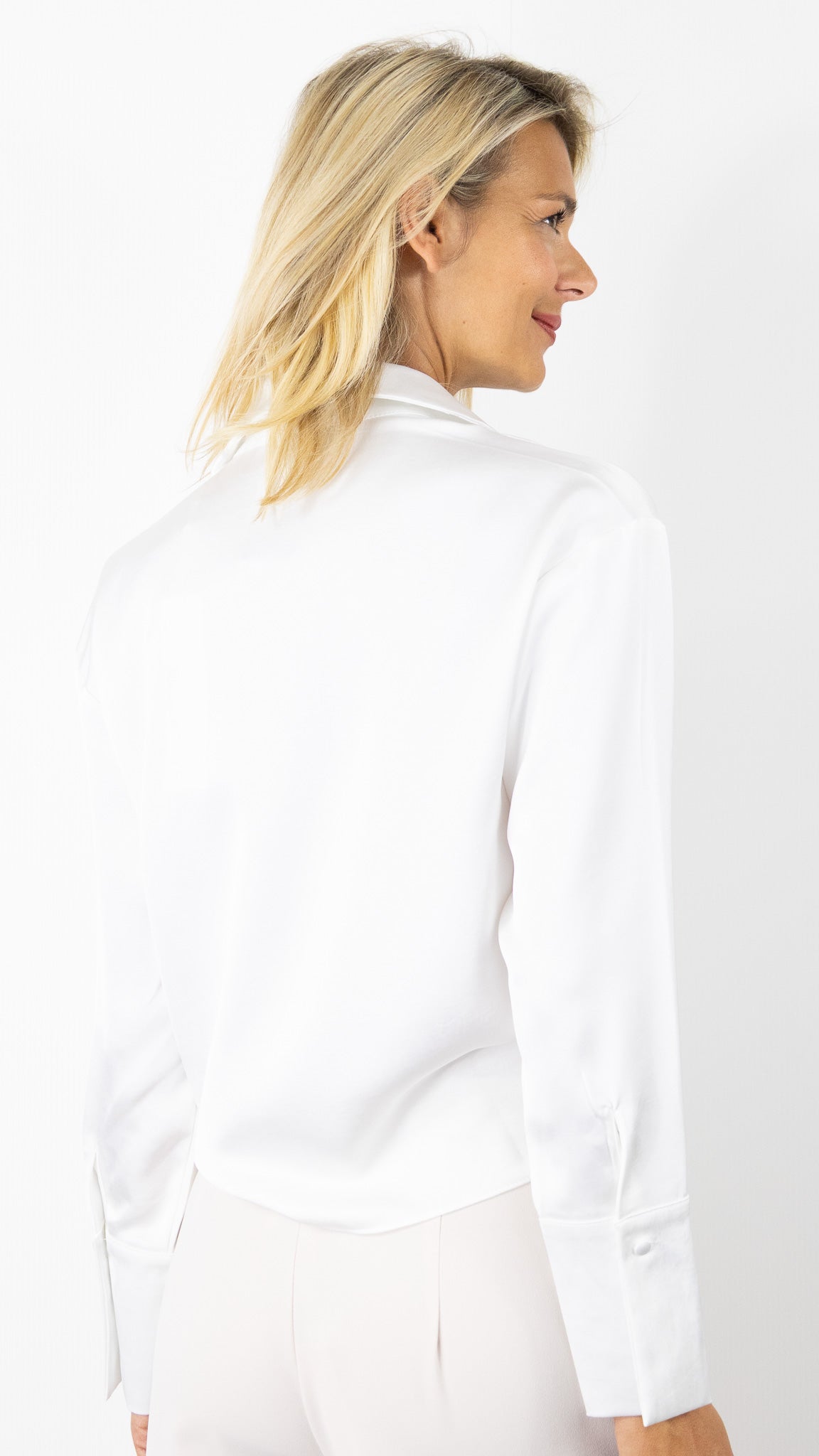 CHEMISE SATINEE A NOUER ELLI WHITE 24098JT#COLOR_BLANC