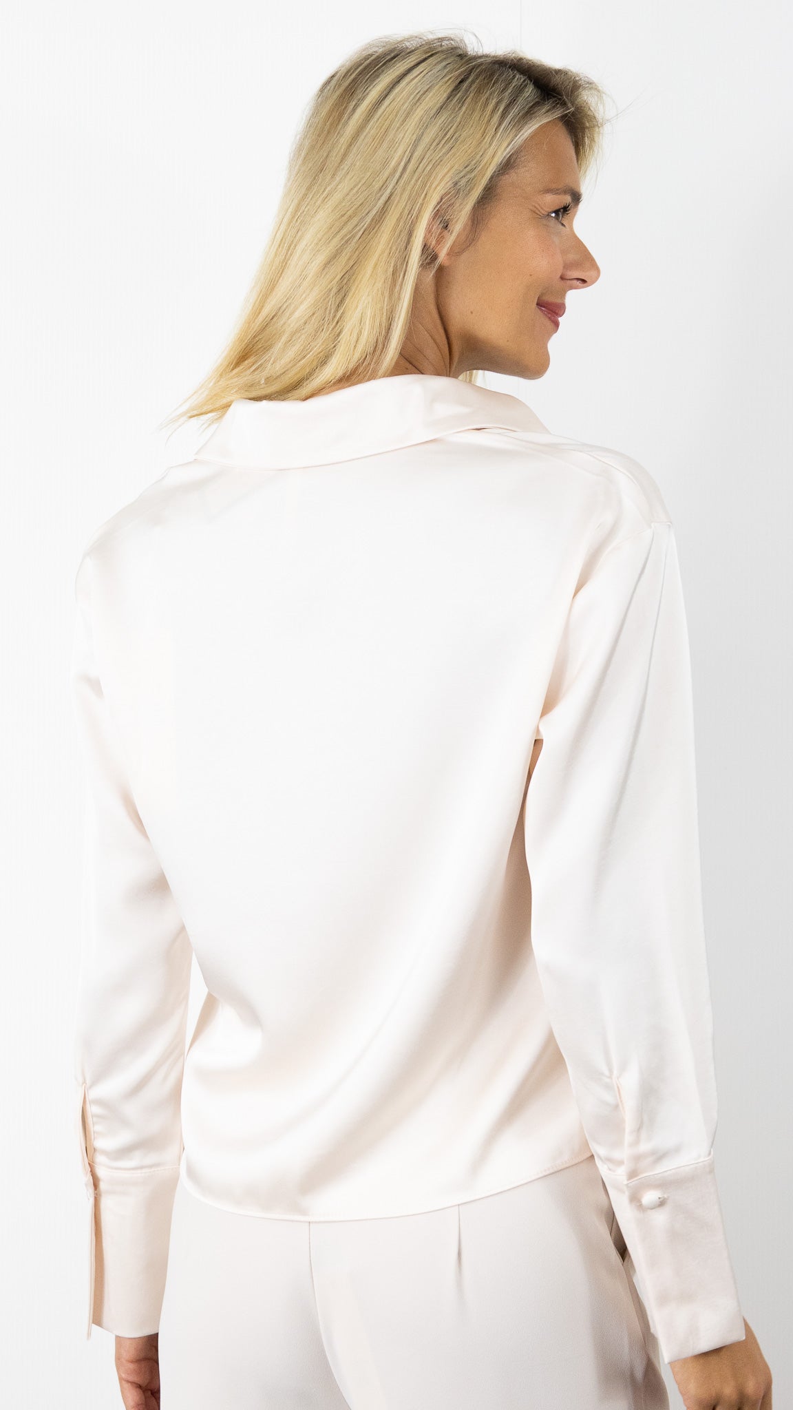 CHEMISE SATINEE A NOUER ELLI WHITE 24098JT#COLOR_POUDRE