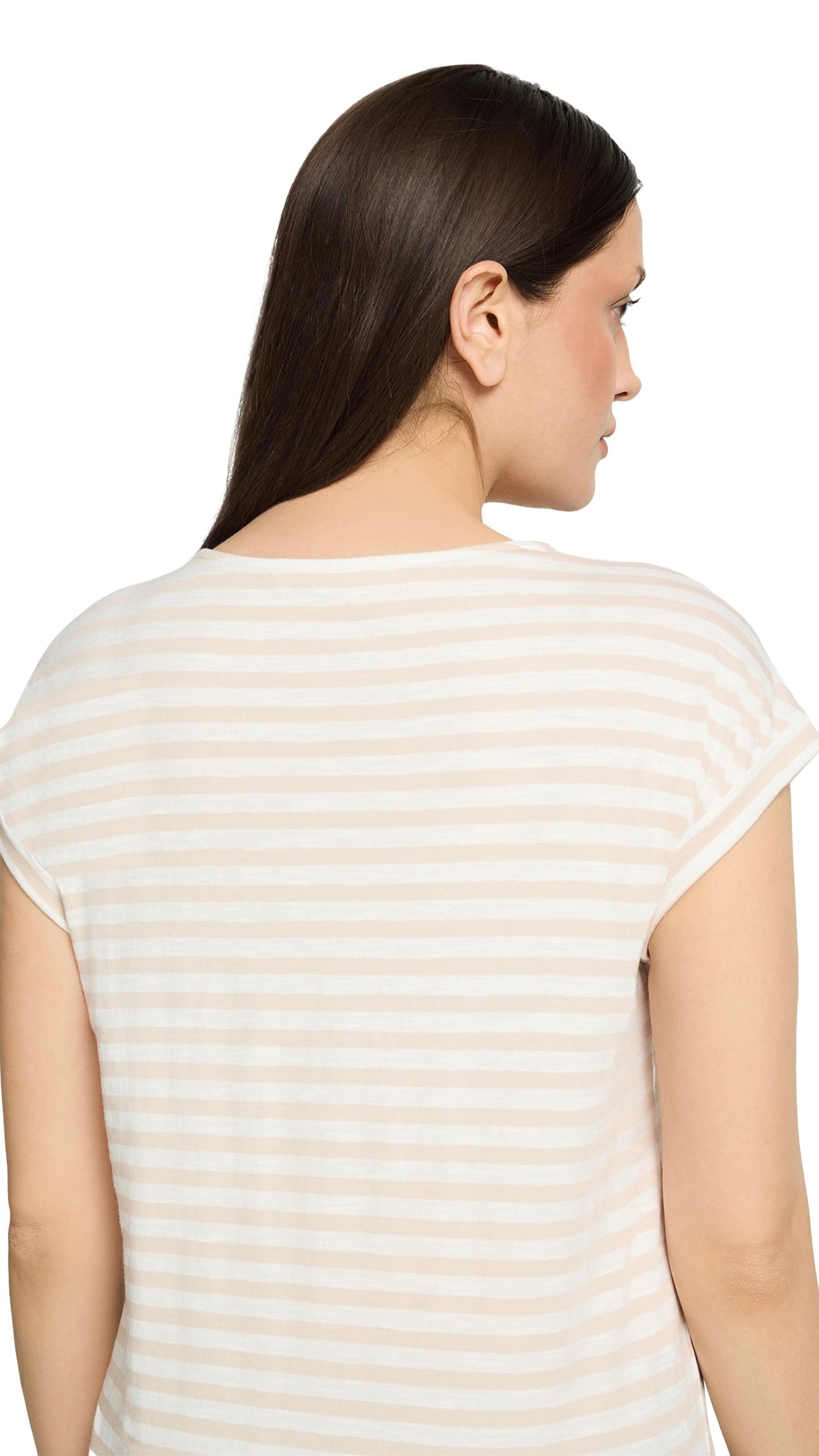TEE-SHIRT MARINIERE EN COTON CREME BEIGE  BETTY AND CO 2411/3146