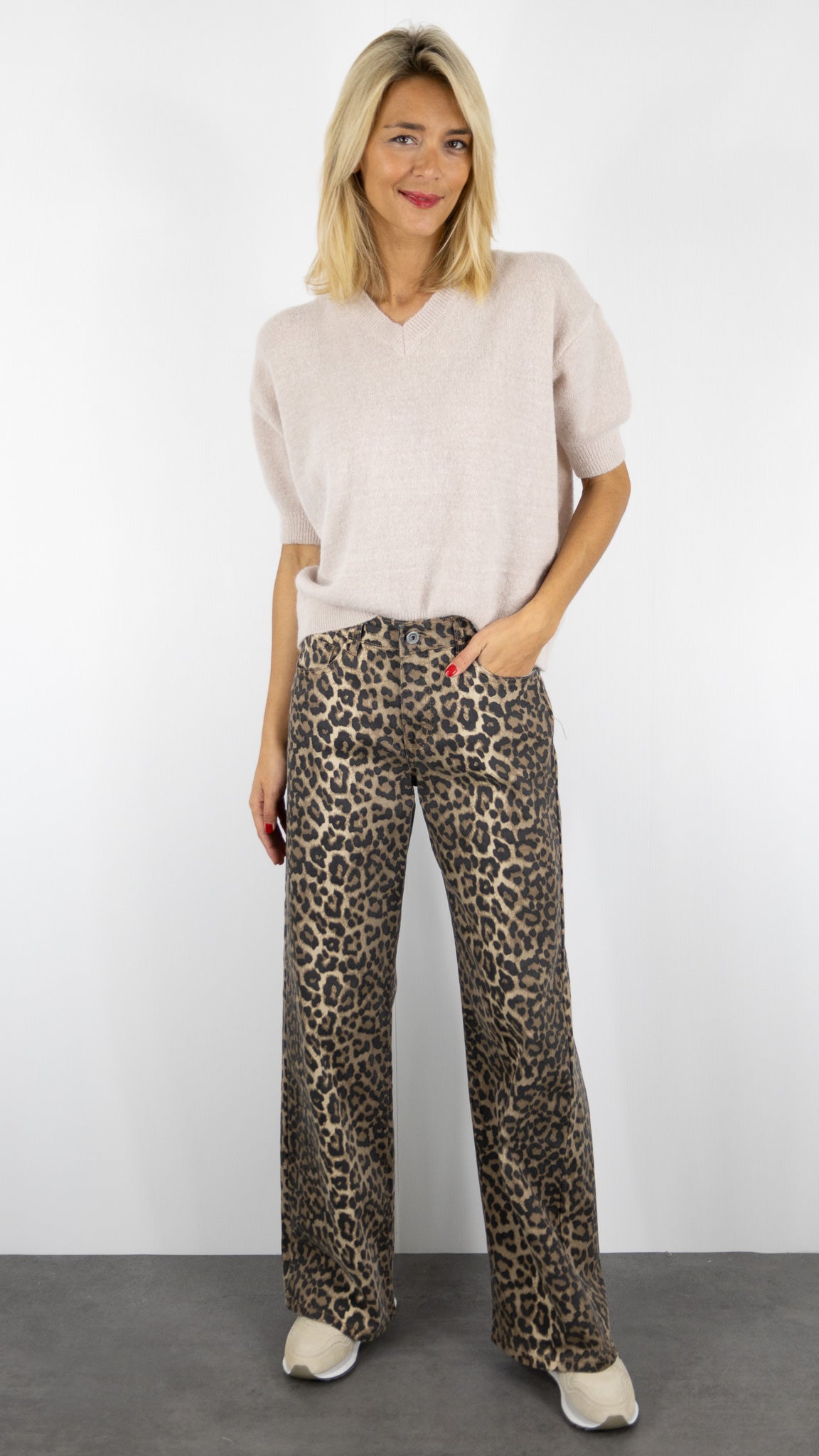 PANTALON LARGE IMPRIME LEOPARD STUDIO PARISIEN 8061 