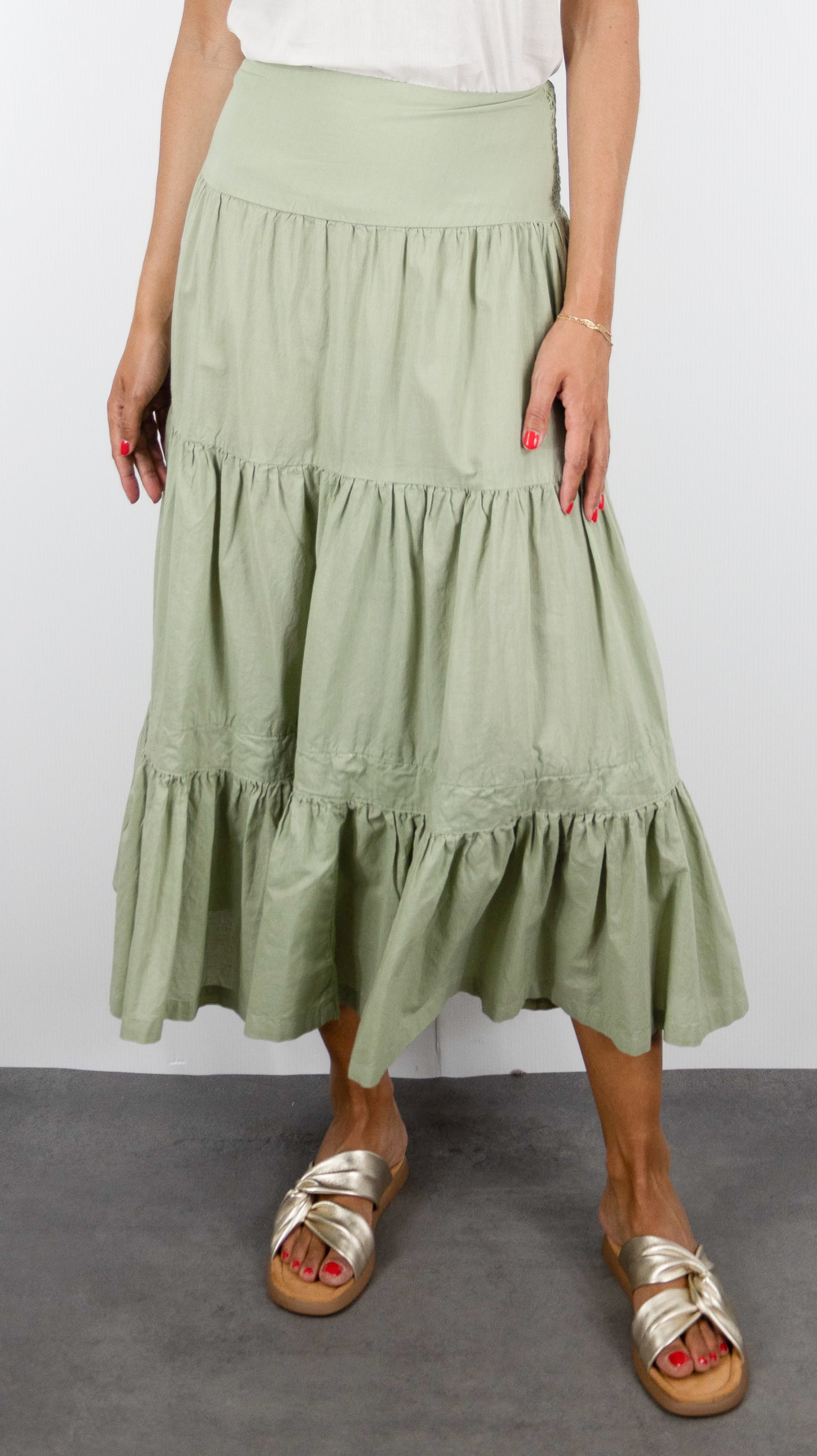 JUPE A VOLANTS EN COTON COLORES 2422.99#COLOR_2352/TEA