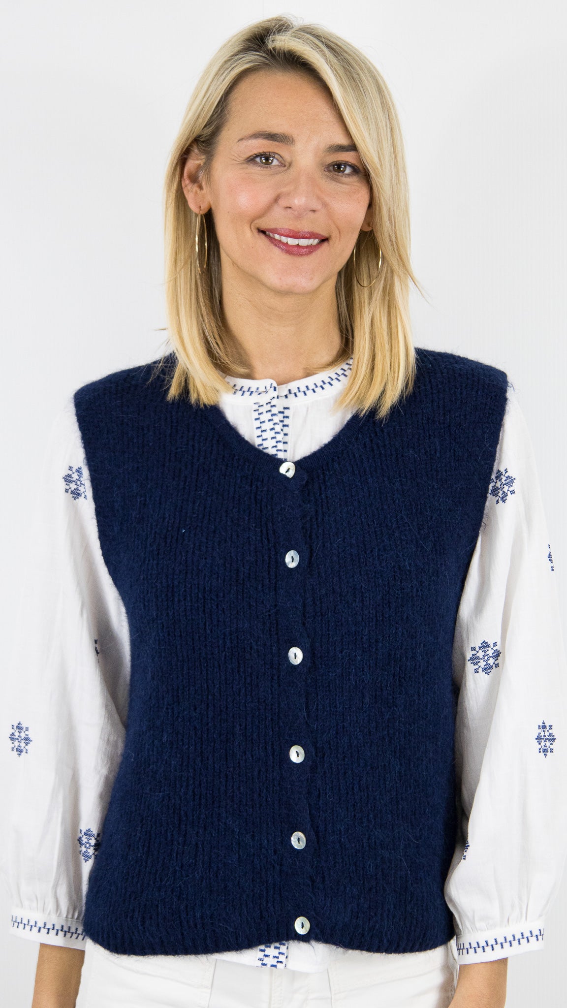 GILET V SANS MANCHES POUR FEMME  ANDROMEDE 24699#COLOR_MARINE