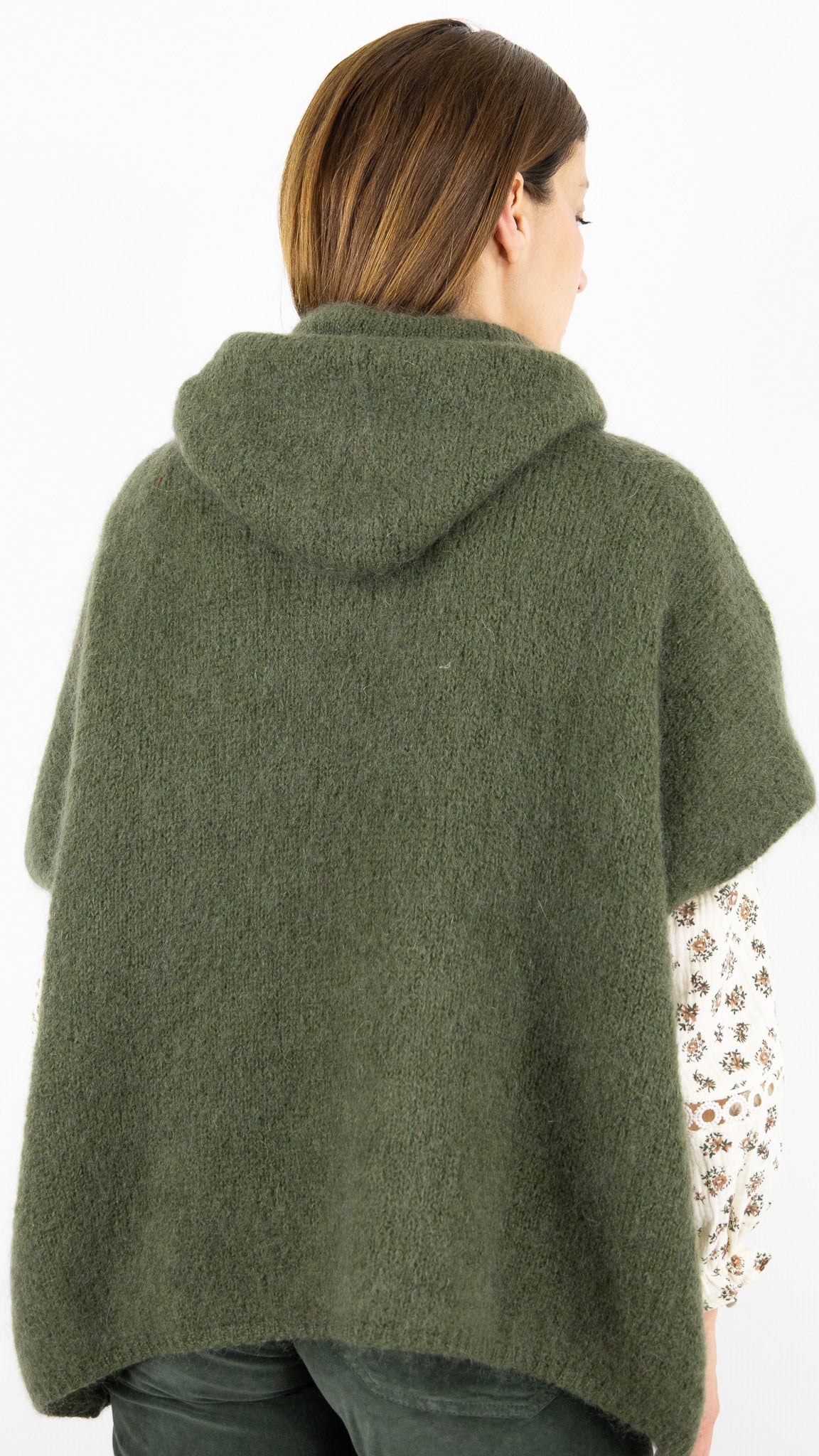 PULL MANCHES COURTES AMPLE A CAPUCHE NAIS 25083#COLOR_KAKI