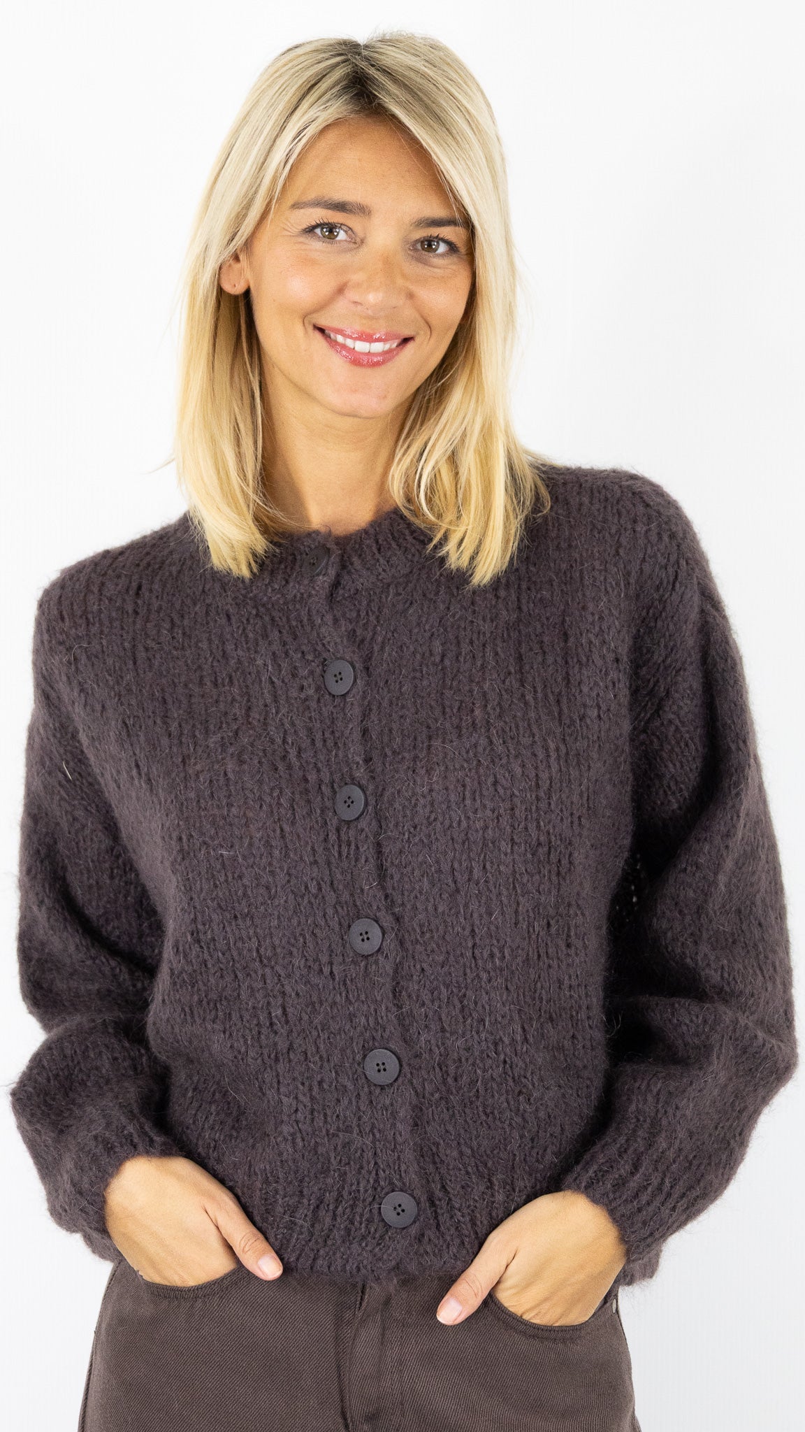 CARDIGAN GROSSE MAILLE 25109 NAIS#color_CHOCO