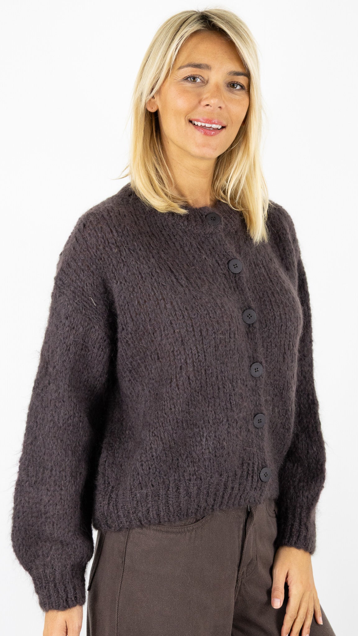 CARDIGAN GROSSE MAILLE 25109 NAIS#color_CHOCO