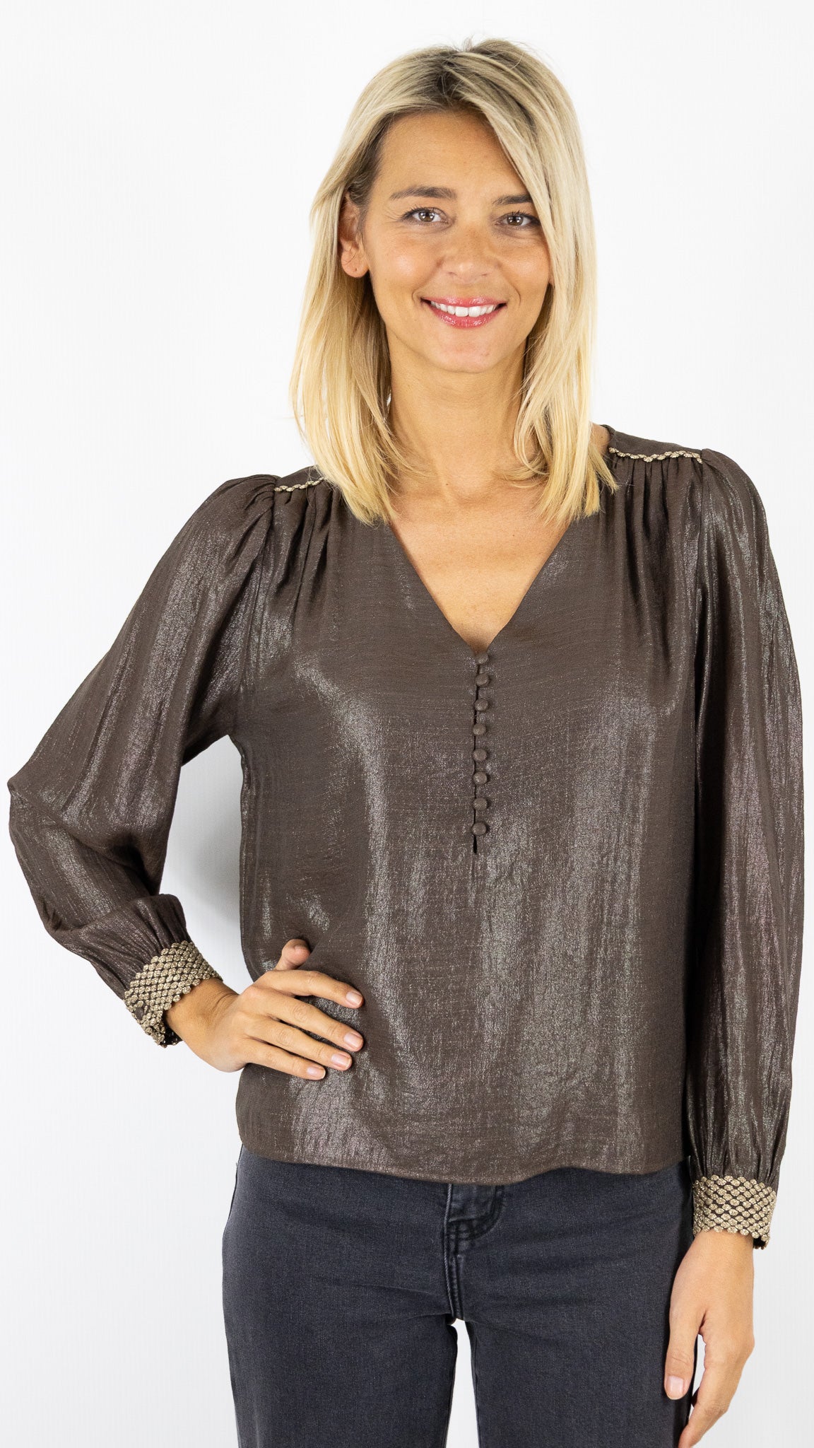 BLOUSE SATINEE 30344B YCOO CHOCO
