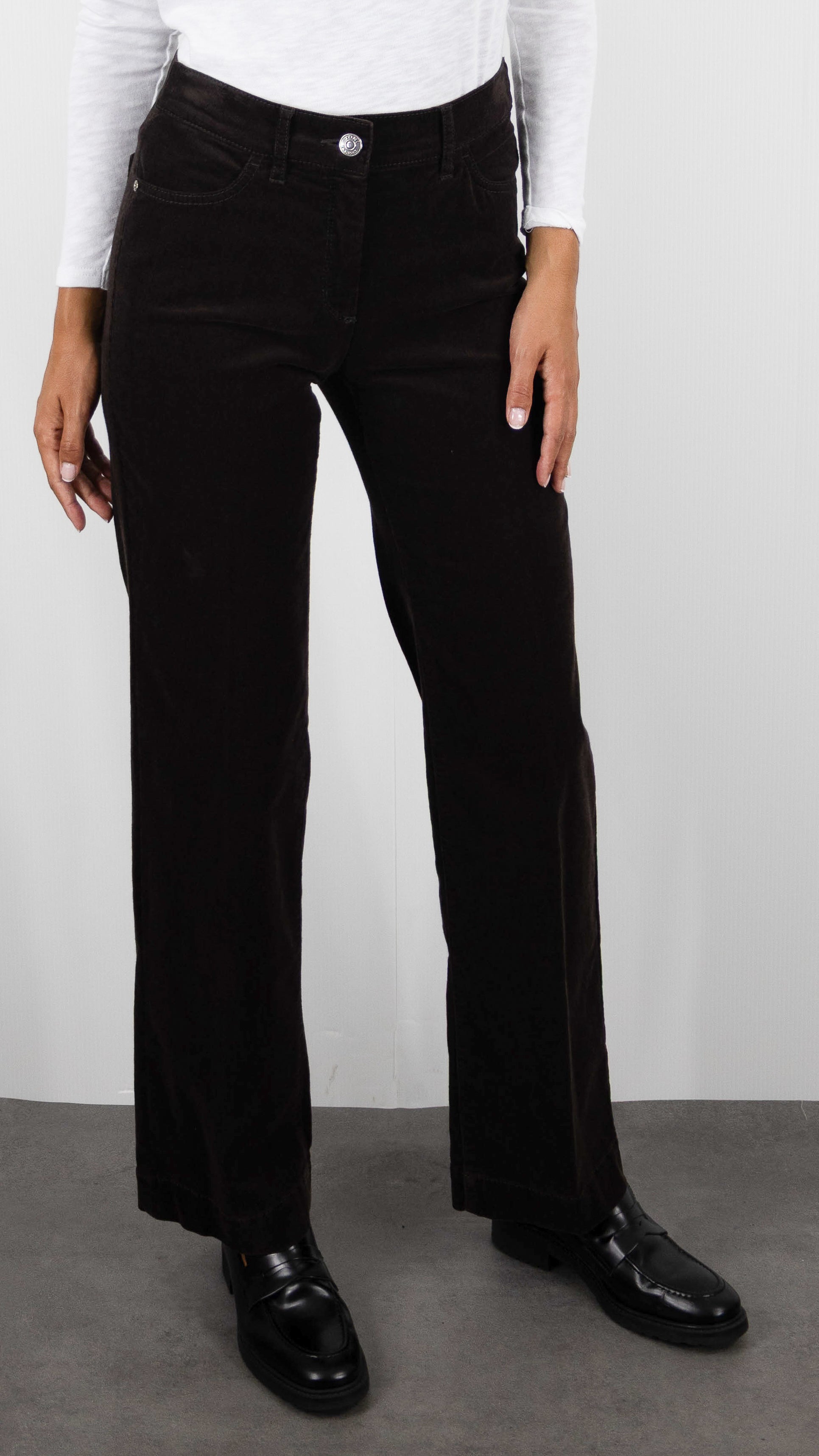 JEANS DROIT EN VELOURS POUR FEMME TONI 31-01 1213-57 JENNY WIDE#COLOR_79/DARK BROWN