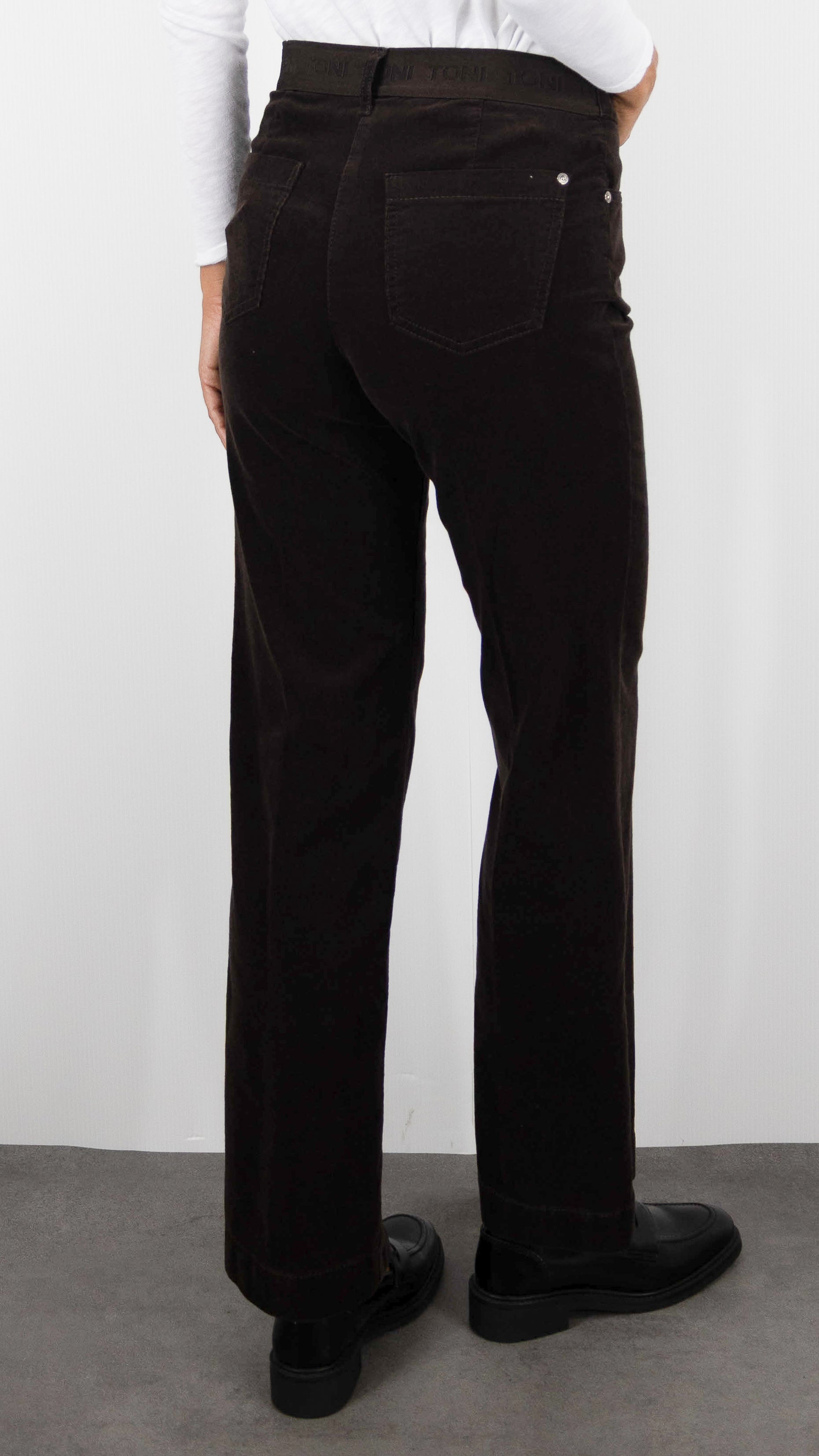 JEANS DROIT EN VELOURS POUR FEMME TONI 31-01 1213-57 JENNY WIDE#COLOR_79/DARK BROWN