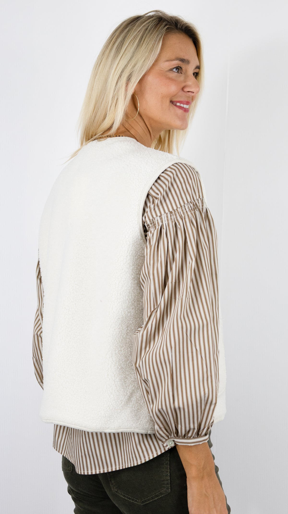 GILET VESTE SANS MANCHES MOUTON ECRU  SEASON 16G430 