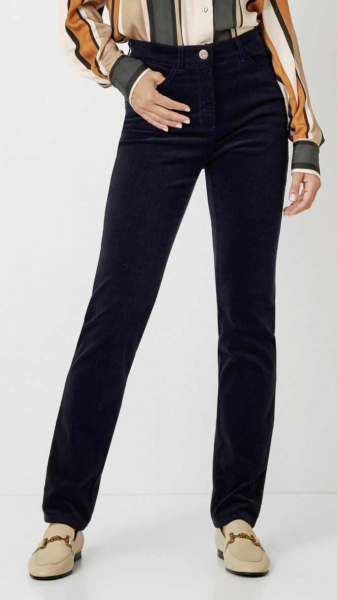 JEANS EN VELOURS POUR FEMME TONI 31-01 1225-22 BE LOVED#COLOR_59/DARK BLUE