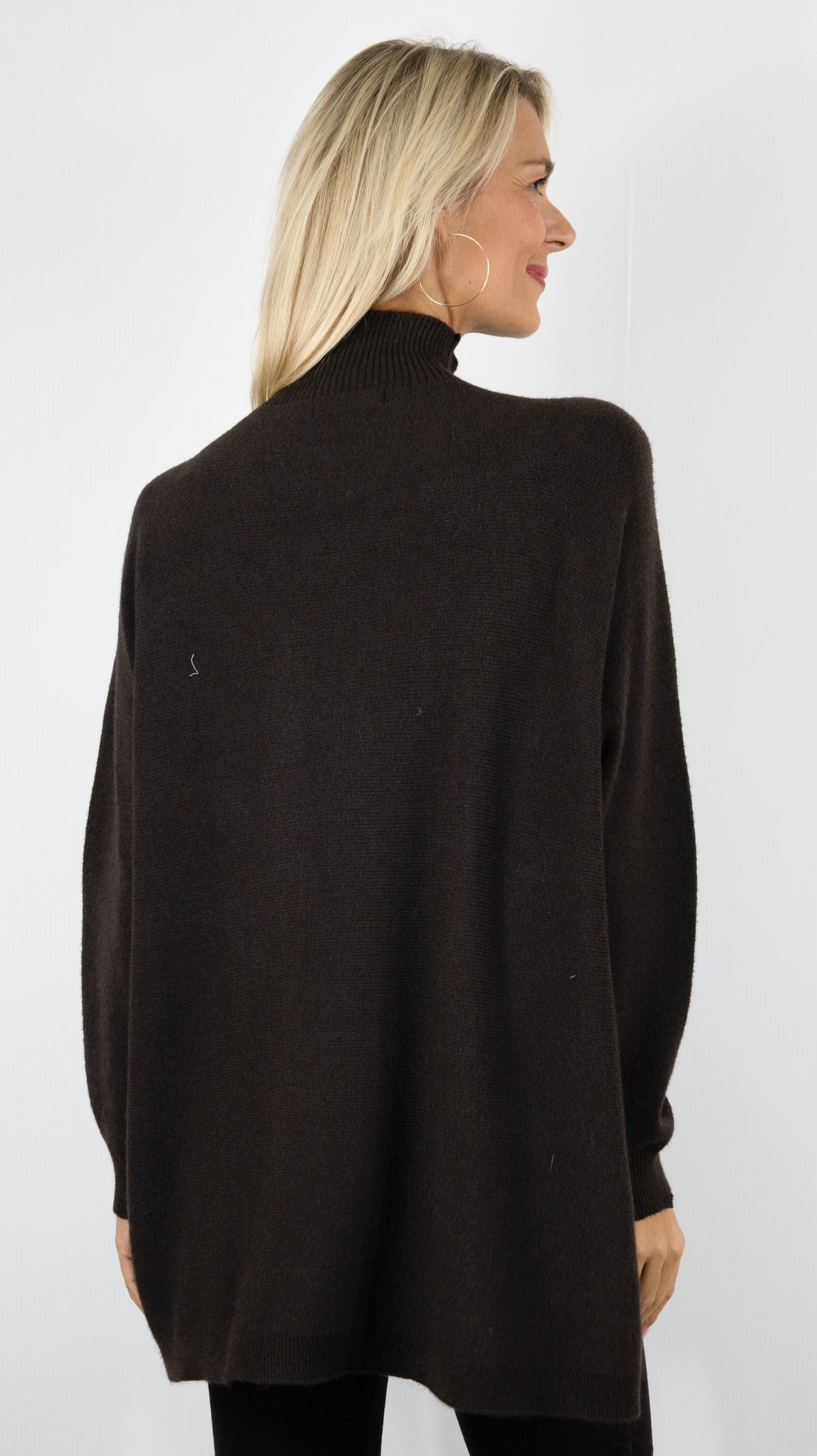 PULL AMPLE COL MONTANT POUR FEMME ALEXANDRE LAURENT C8785#COLOR_MORO/CHOCO