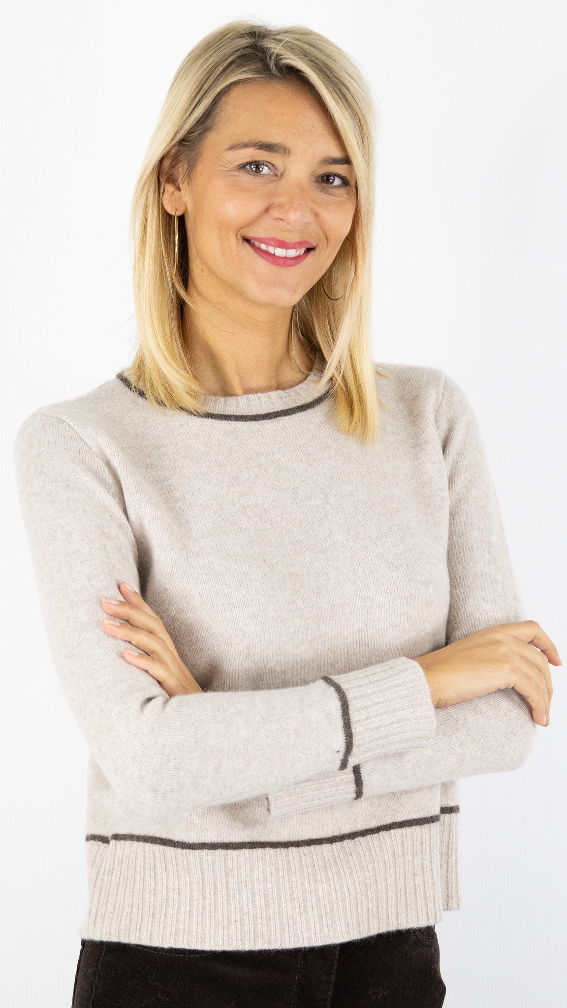 PULL DROIT EN LAINE POUR FEMME VOUS 31587##COLOR_BEIGE