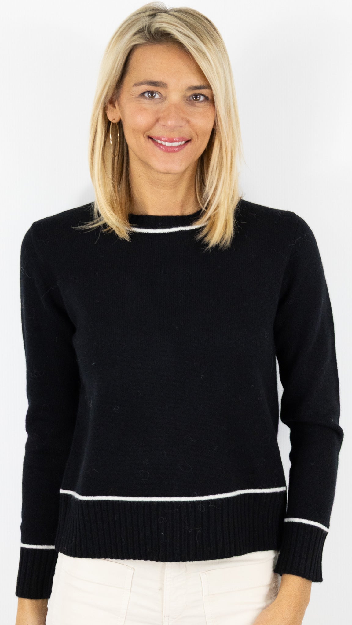 PULL DROIT EN LAINE POUR FEMME VOUS 31587##COLOR_NOIR