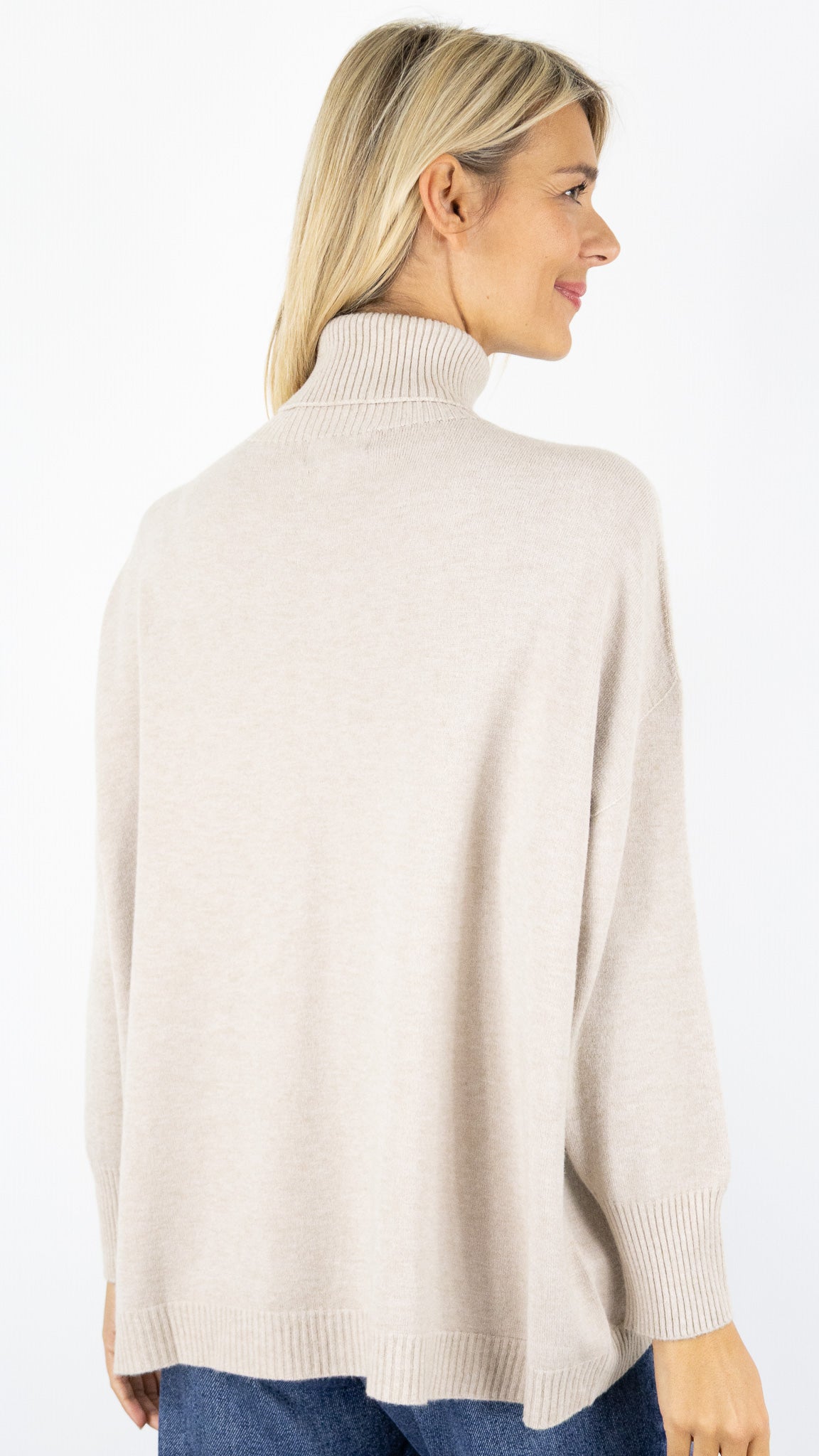 PULL COL ROULE AMPLE 36017 MAX ET ENJOY#color_BEIGE