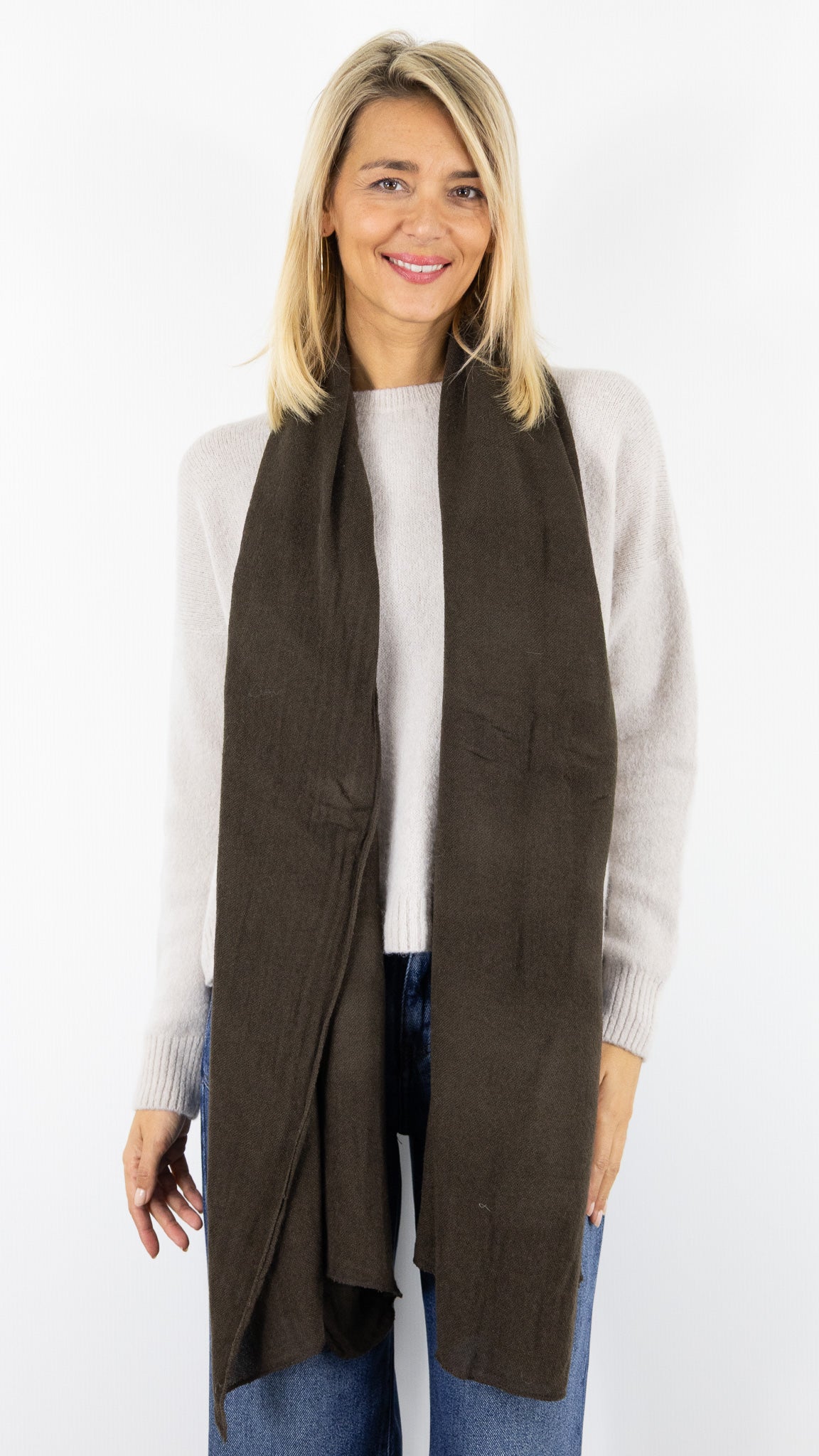 ECHARPE DOUCE BORD A BORD VOUS 39645#COLOR_0752/MARRON FONCE