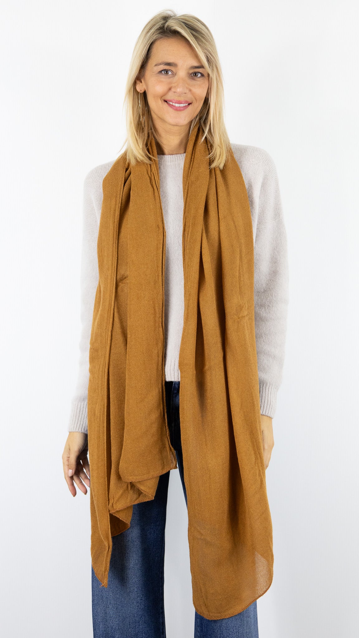 ECHARPE DOUCE BORD A BORD VOUS 39645#COLOR_0756/MARRON FONCE