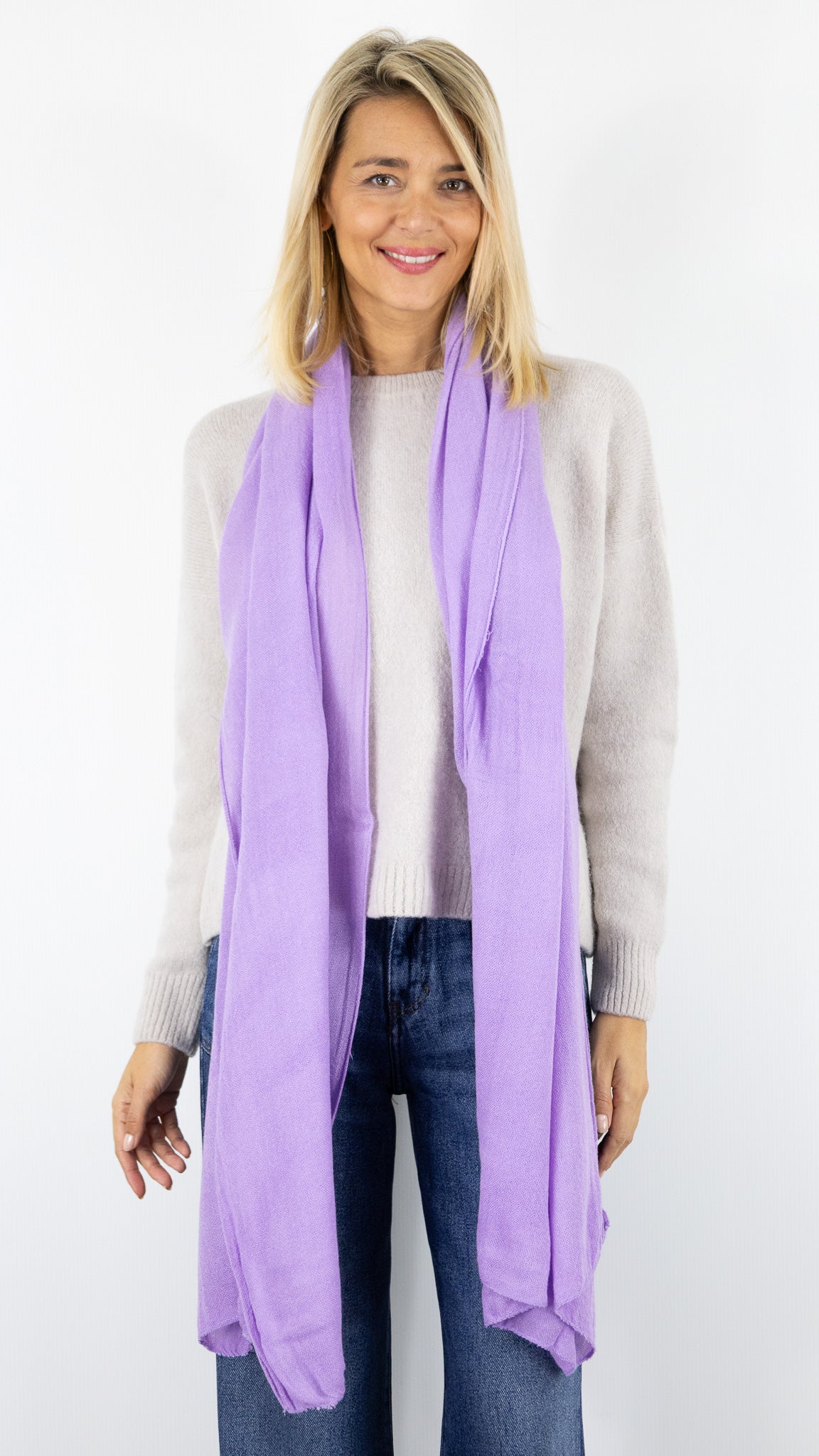 ECHARPE DOUCE BORD A BORD VOUS 39645#COLOR_1100/LILAS CLAIR